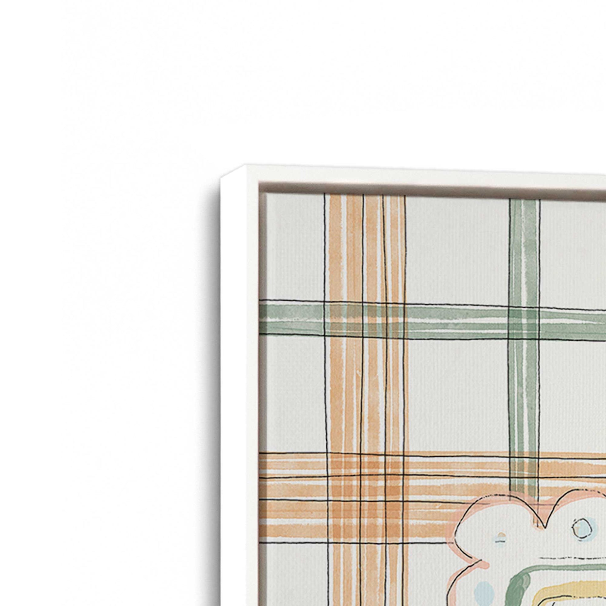 [Color:Opaque White], Picture of art in a White frame at an angle