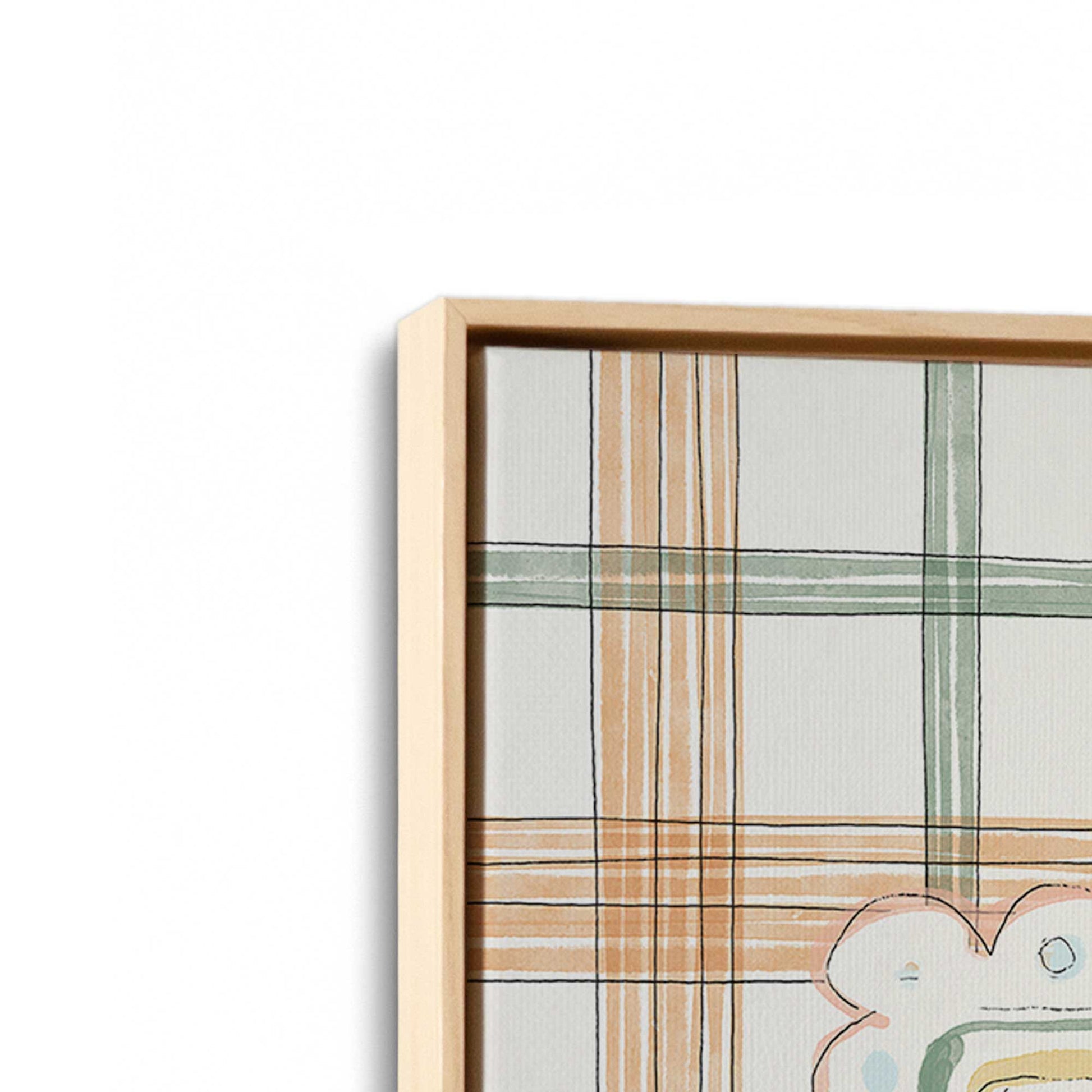 [Color:American Maple], Picture of art in a American Maple frame at an angle