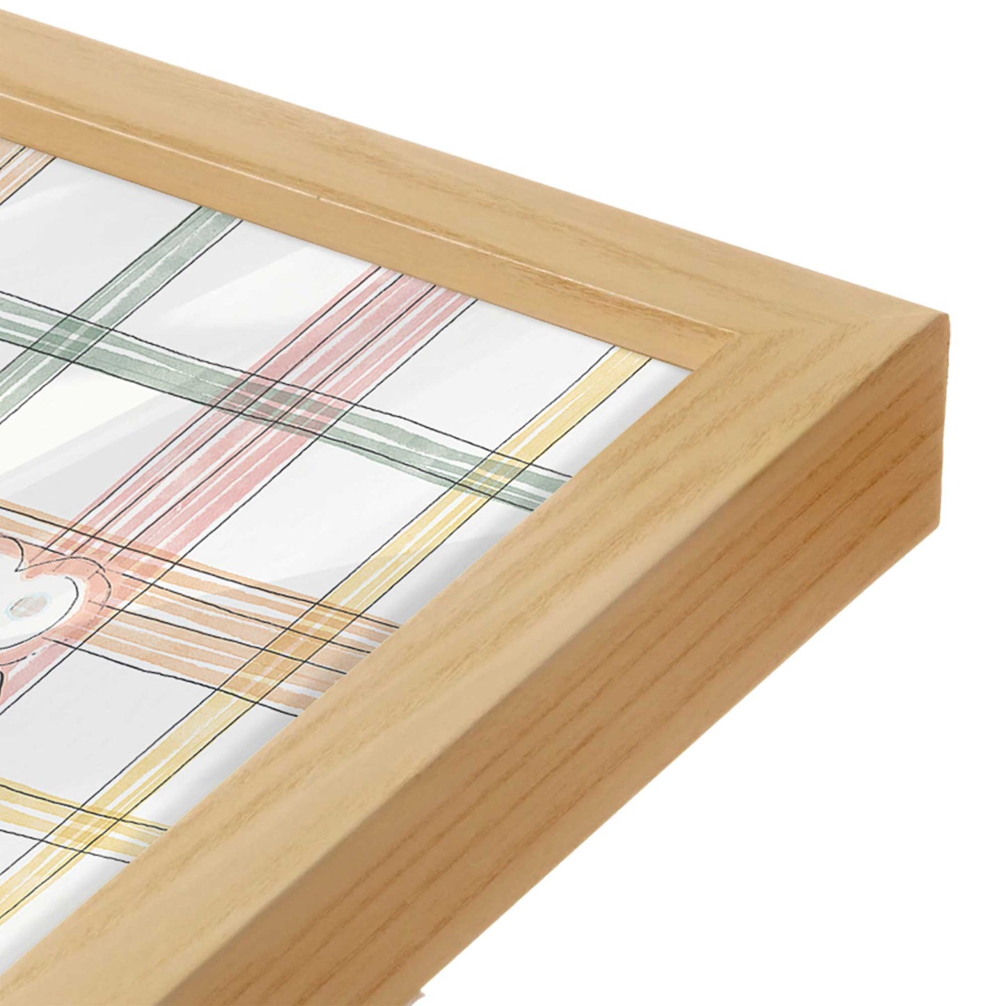 [Color:American Maple], Picture of art in a American Maple frame at an angle