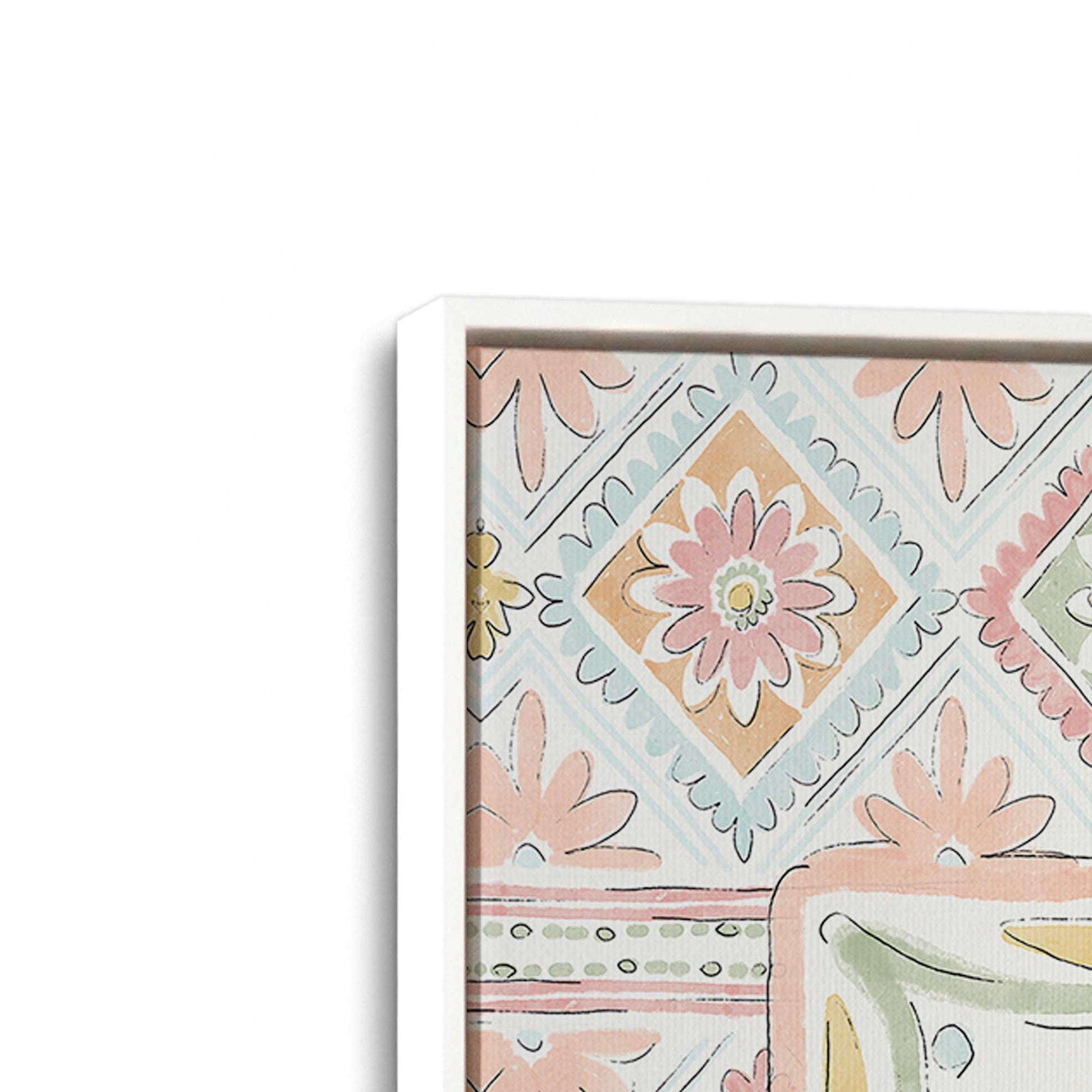 [Color:Opaque White], Picture of art in a White frame at an angle