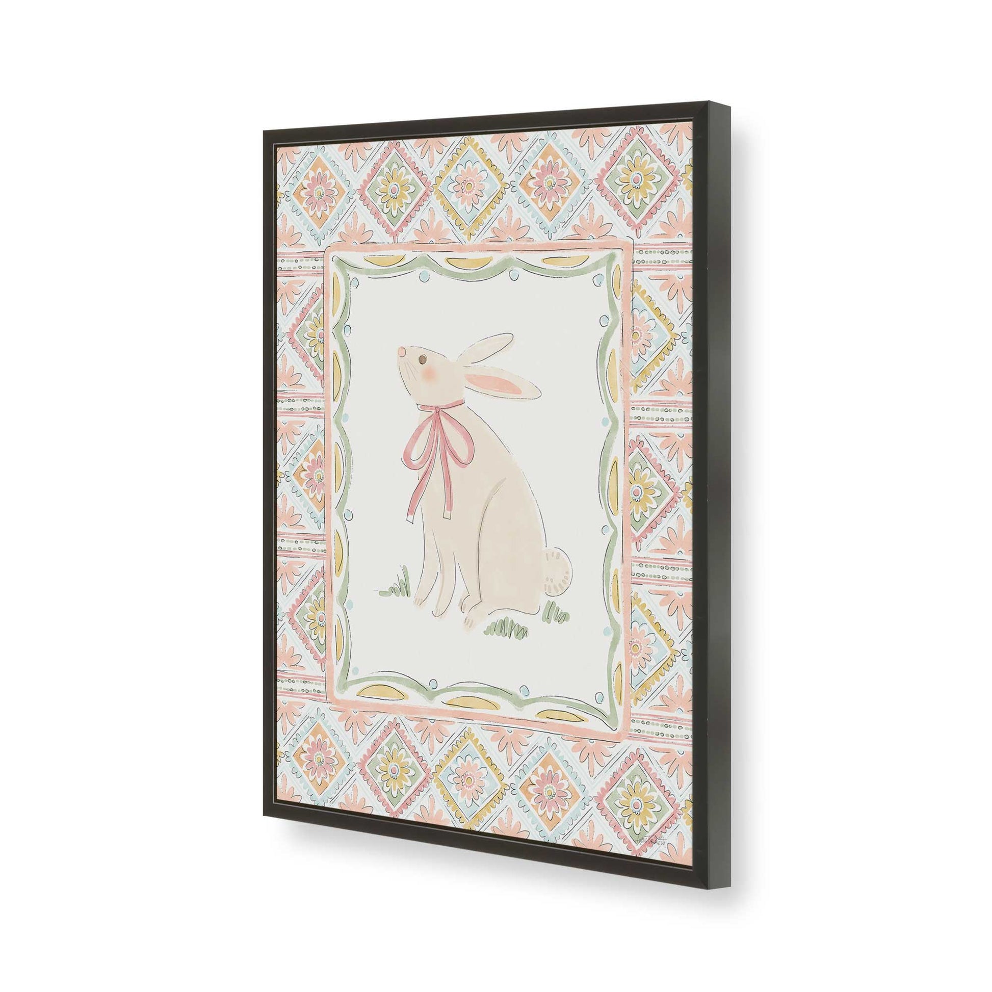 [Color:Satin Black], Picture of art in a Satin Black frame of the corner