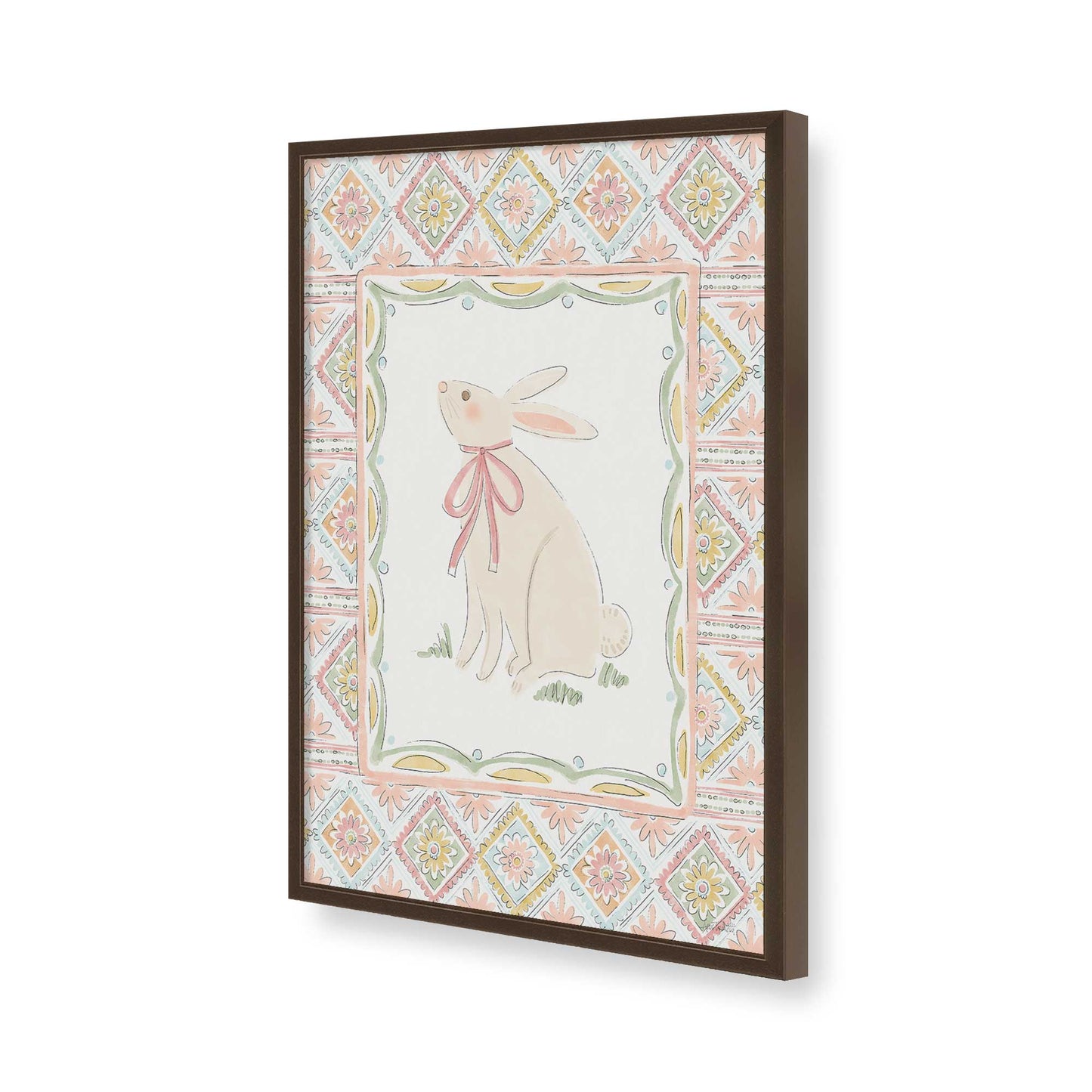 [Color:Brown], Picture of art in a Brown frame of the corner