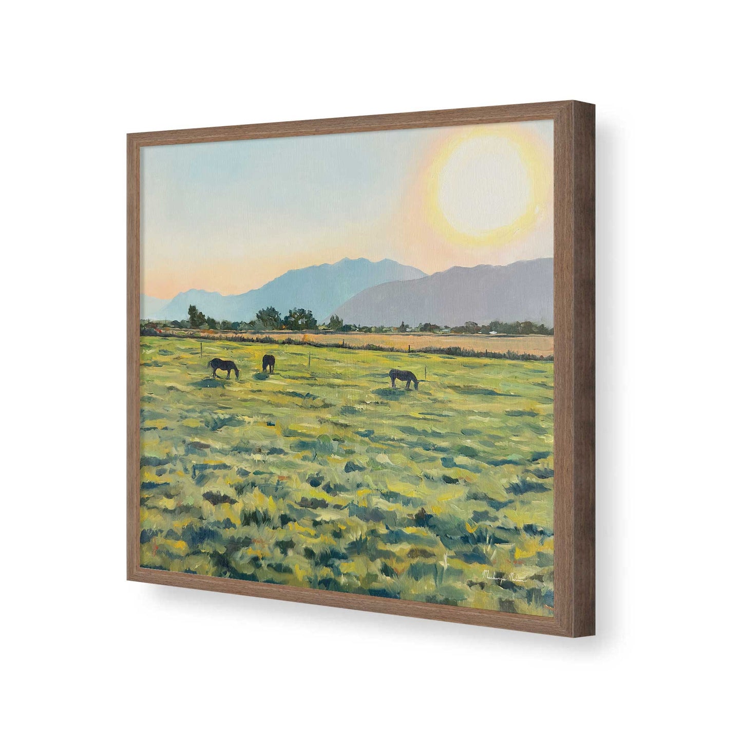 [Color:Walnut], Picture of art in a Walnut frame of the corner