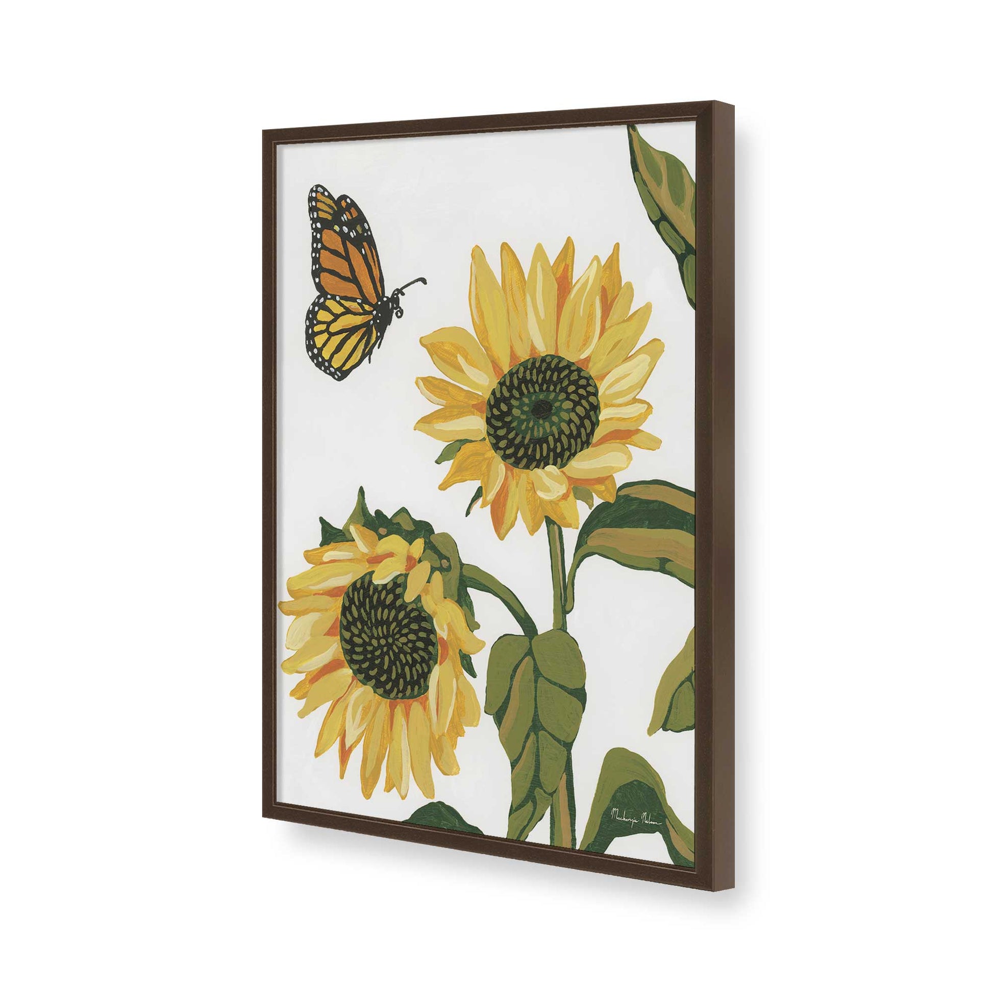 [Color:Brown], Picture of art in a Brown frame of the corner