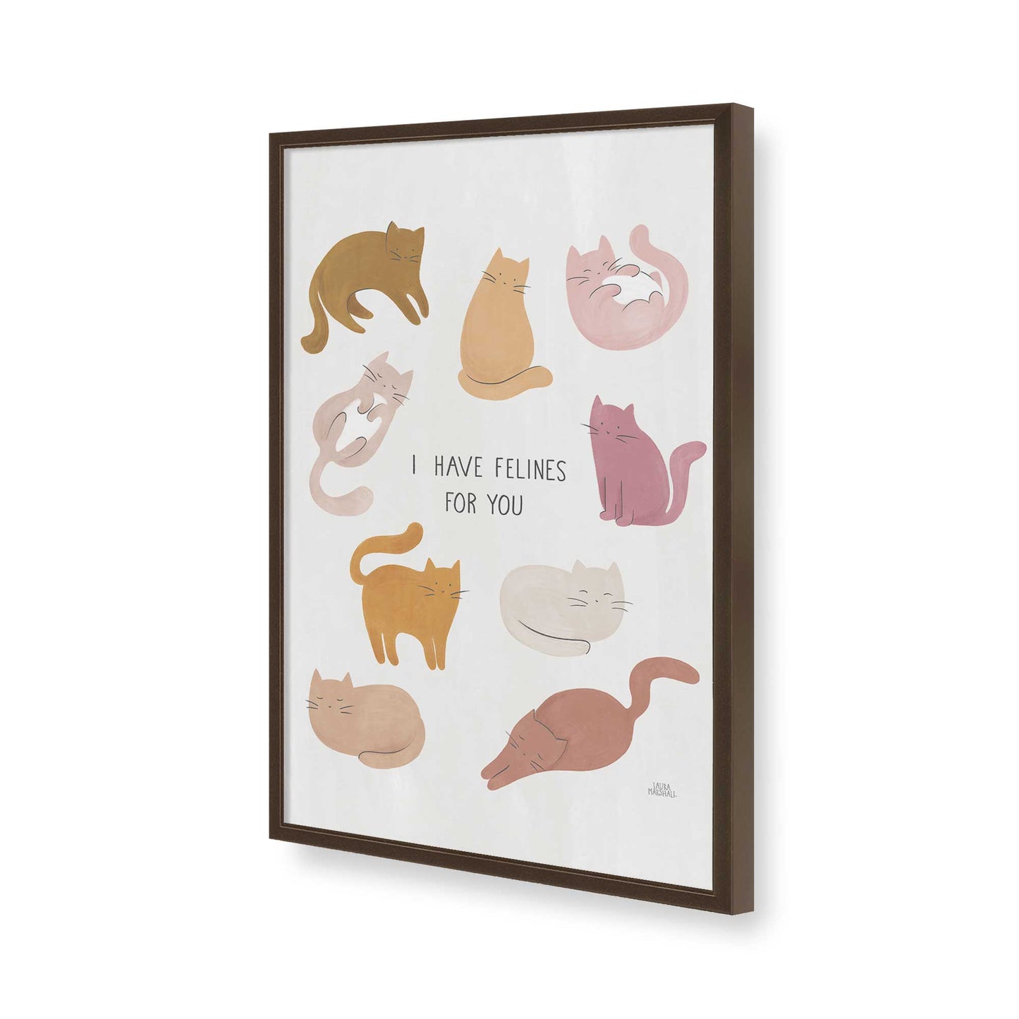 [Color:Brown], Picture of art in a Brown frame of the corner