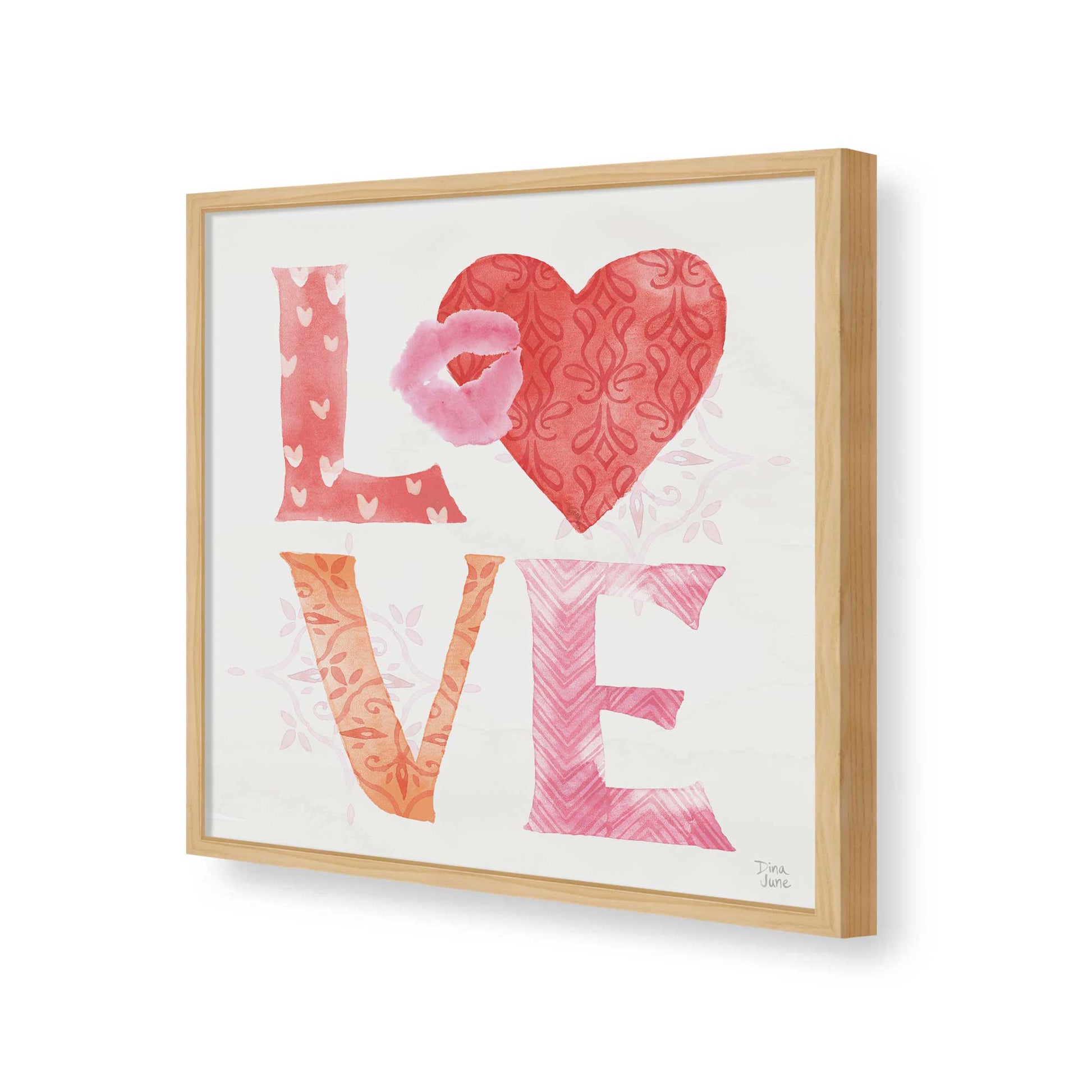 [Color:American Maple], Picture of art in a American Maple frame of the corner