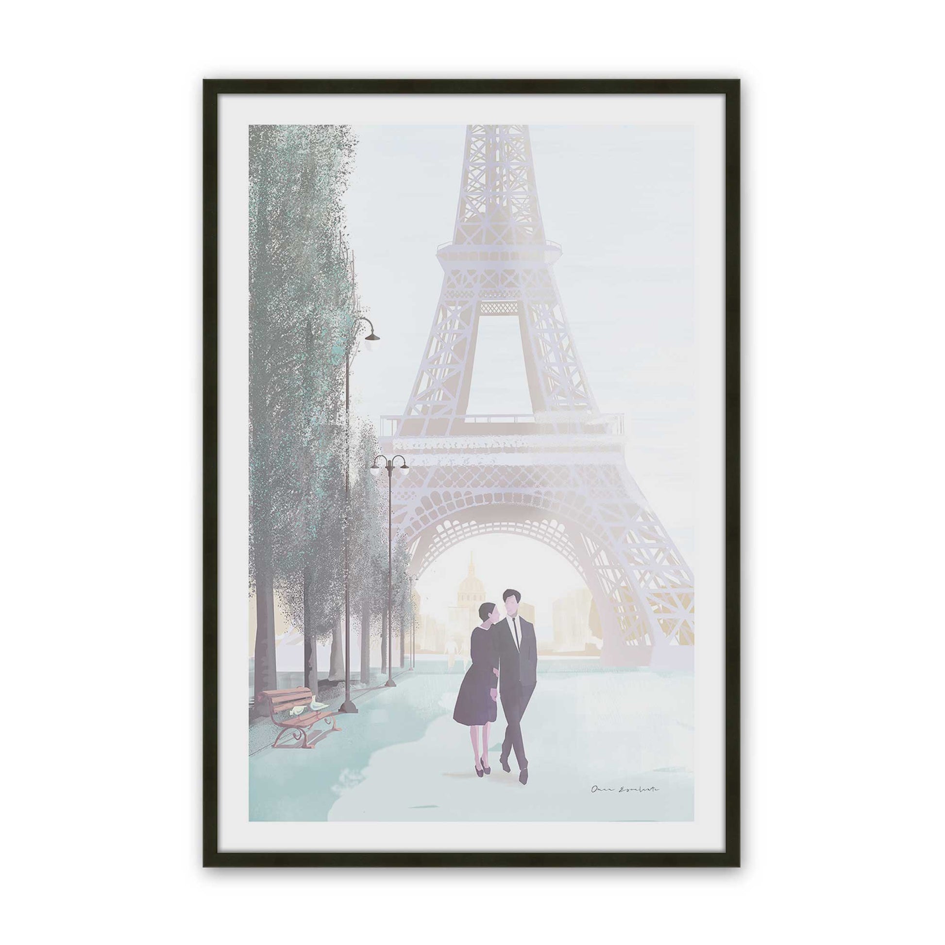 [Color:Satin Black], Picture of art in a Satin Black frame