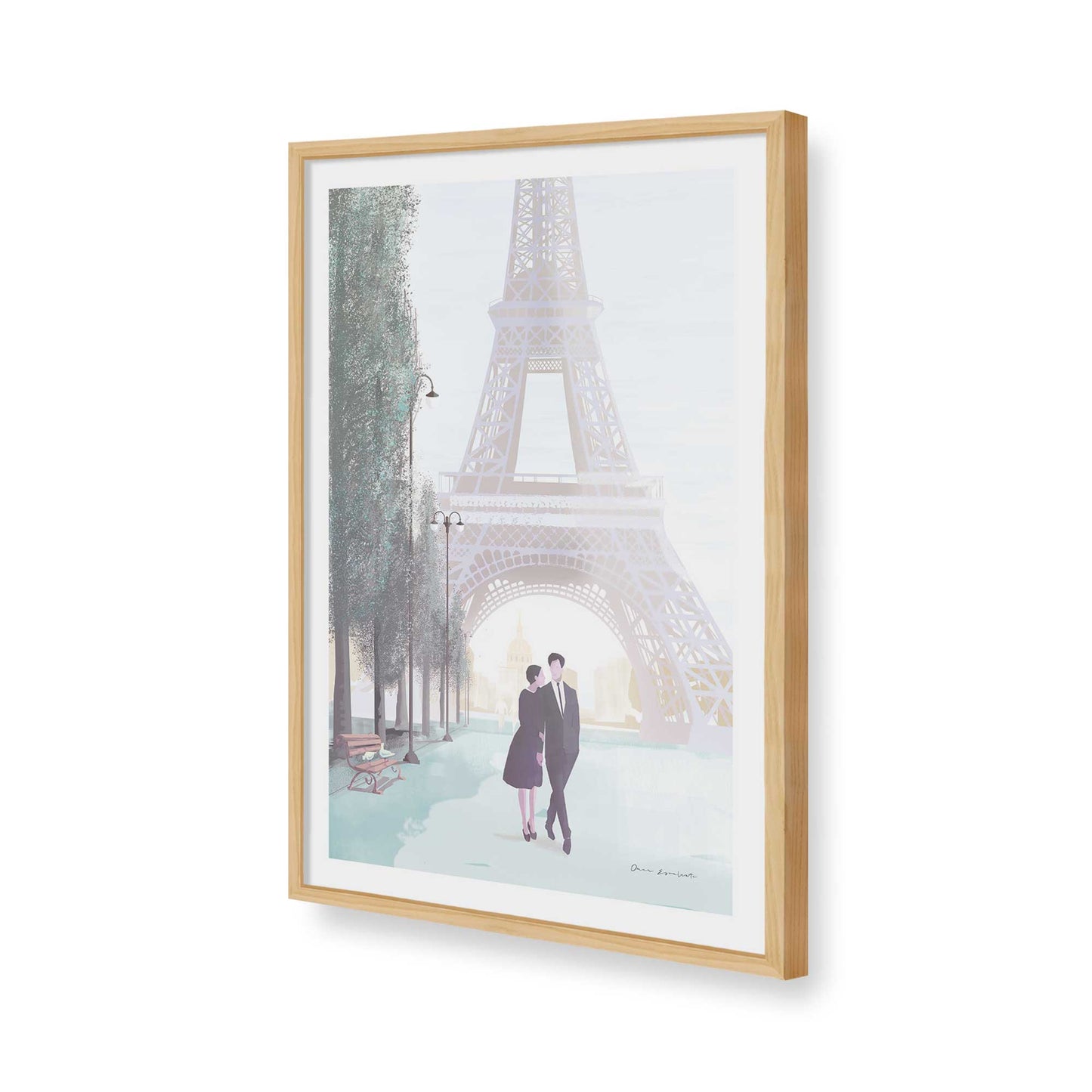 [Color:American Maple], Picture of art in a American Maple frame of the corner