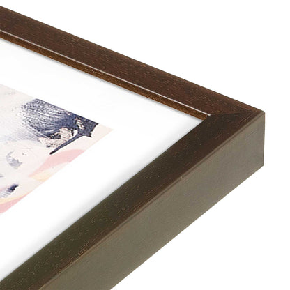 [Color:Brown], Picture of art in a Brown frame at an angle