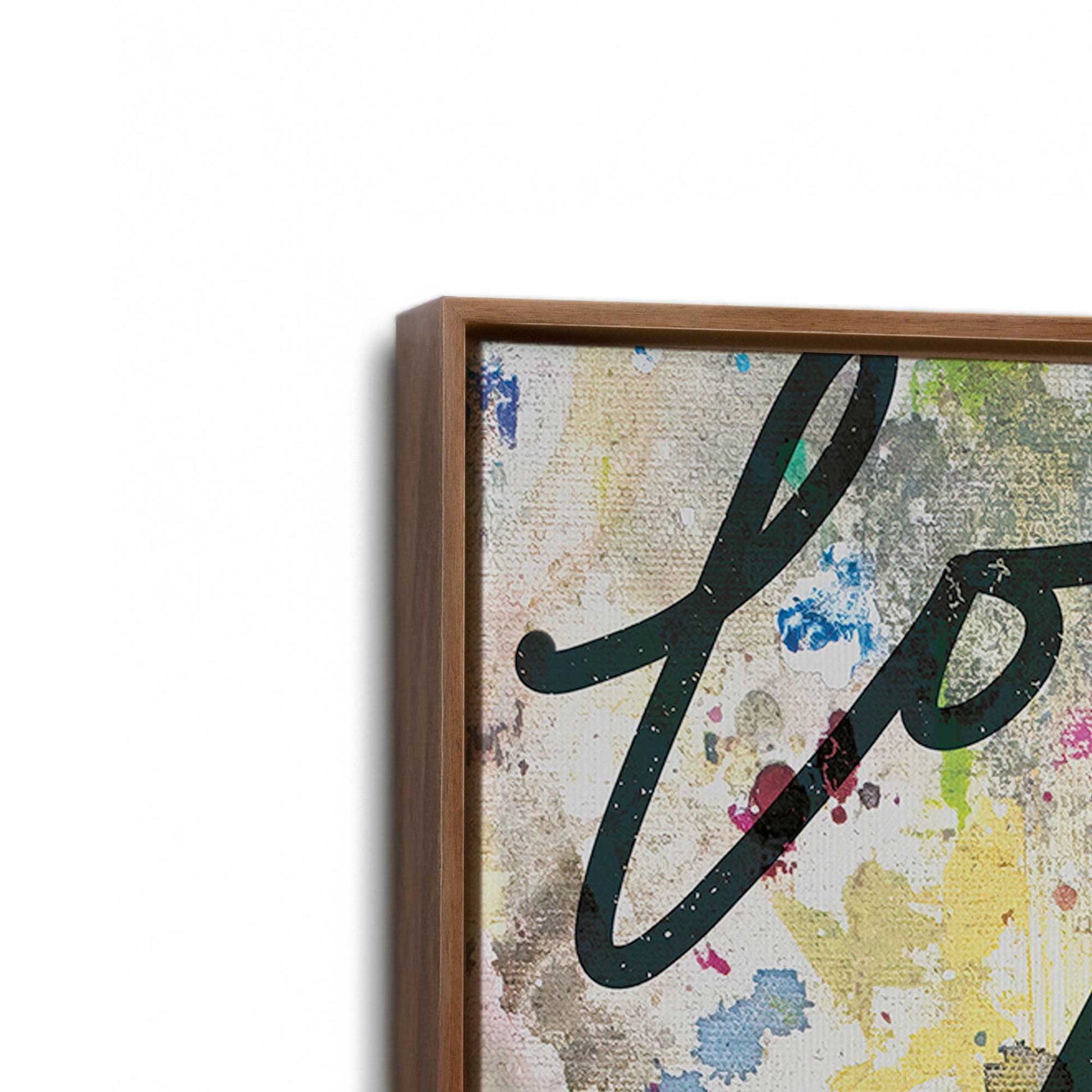 [Color:Walnut], Picture of art in a Walnut frame at an angle
