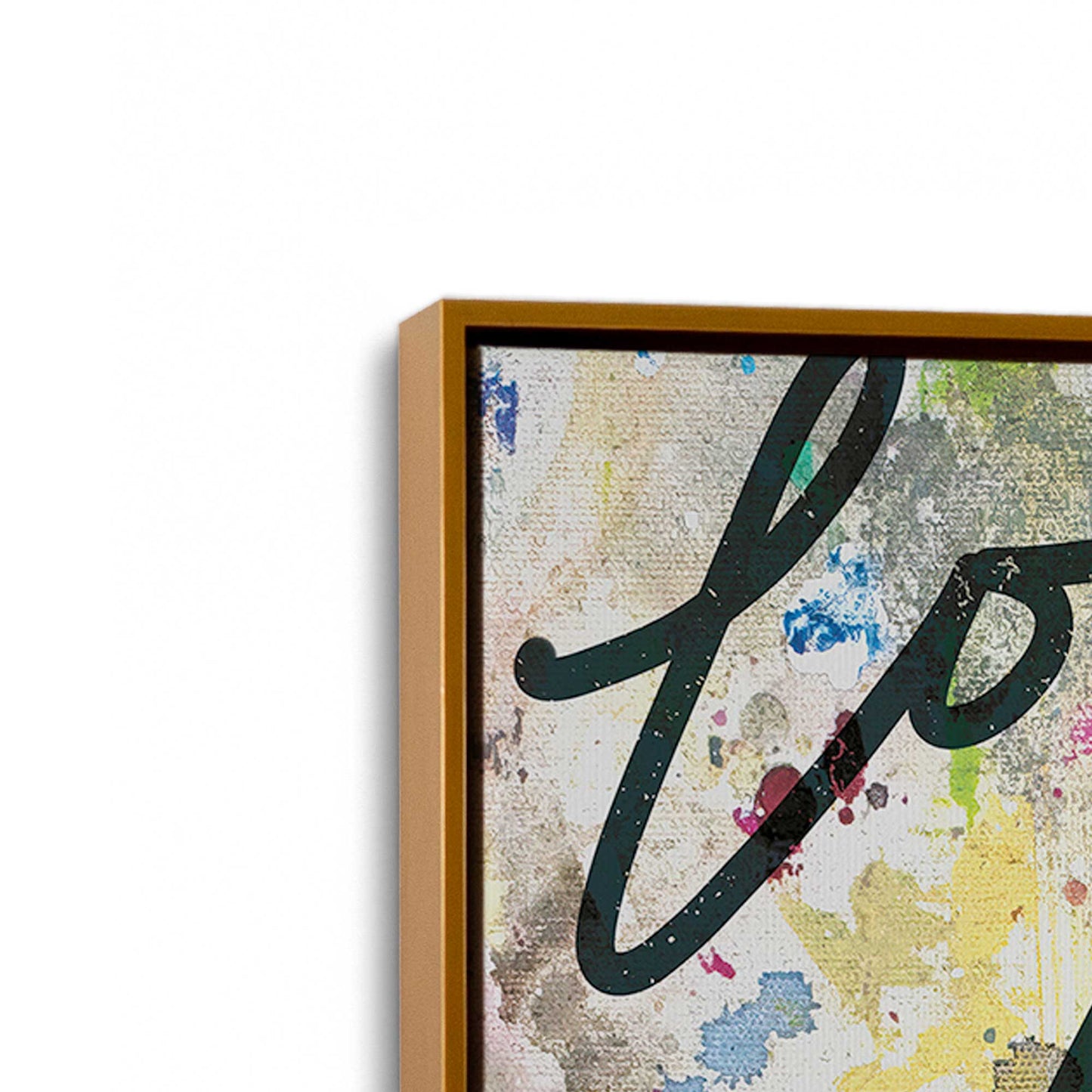[Color:Polished Gold], Picture of art in a Polished Gold frame at an angle