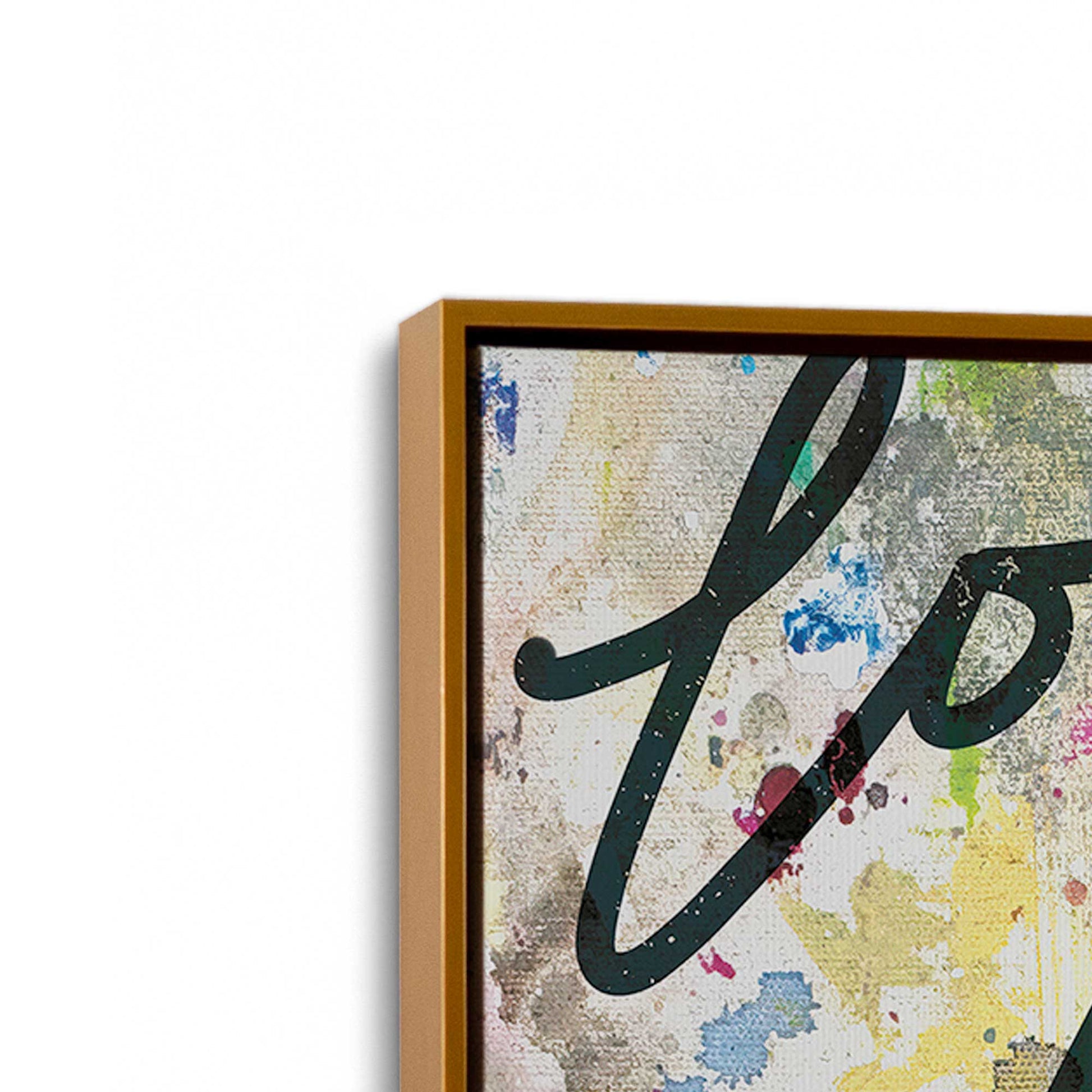 [Color:Polished Gold], Picture of art in a Polished Gold frame at an angle