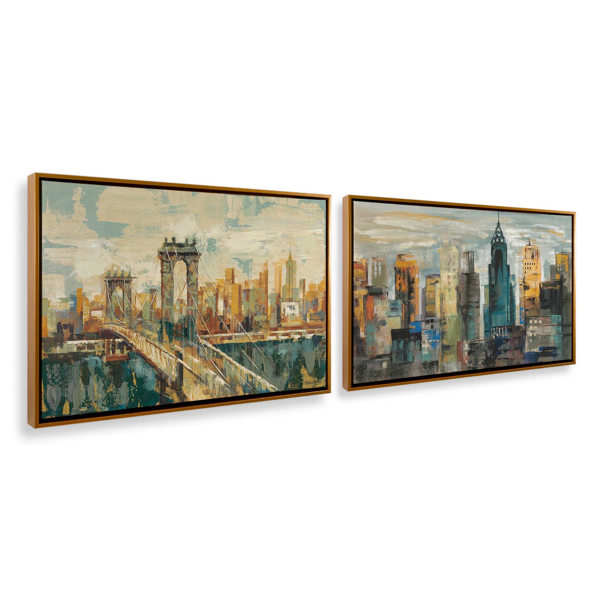 [Color:Polished Gold], Picture of art in a Polished Gold frame at an angle