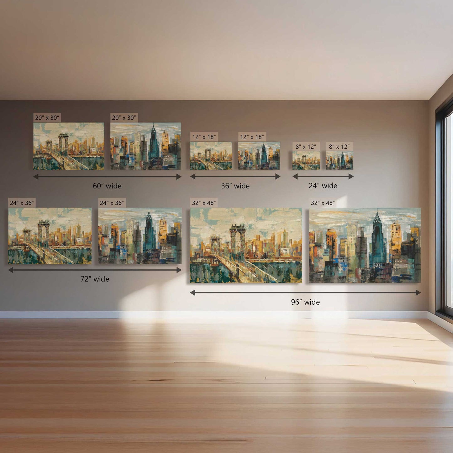 City Skylines, Set of 2 Canvas Prints