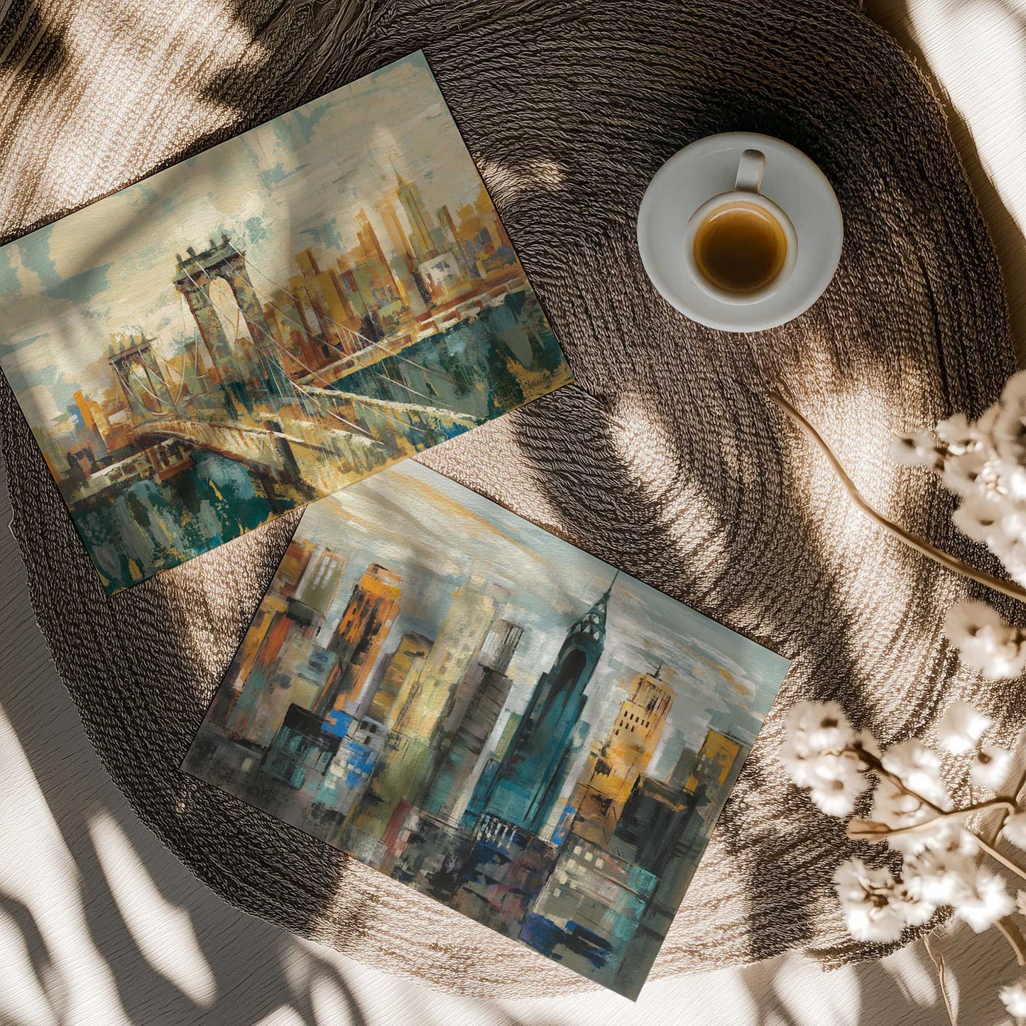 [color:Rolled Print], Picture of art in a room