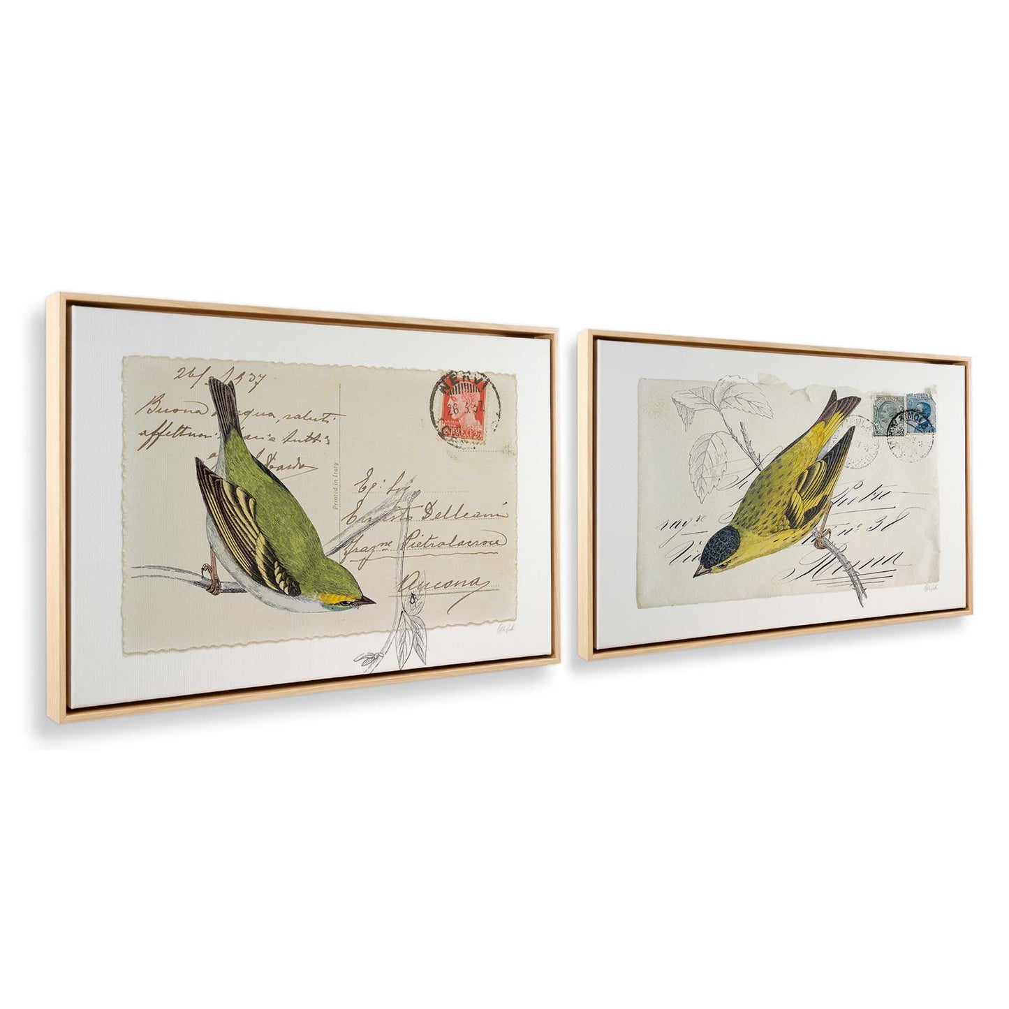 [Color:American Maple], Picture of art in a American Maple frame at an angle