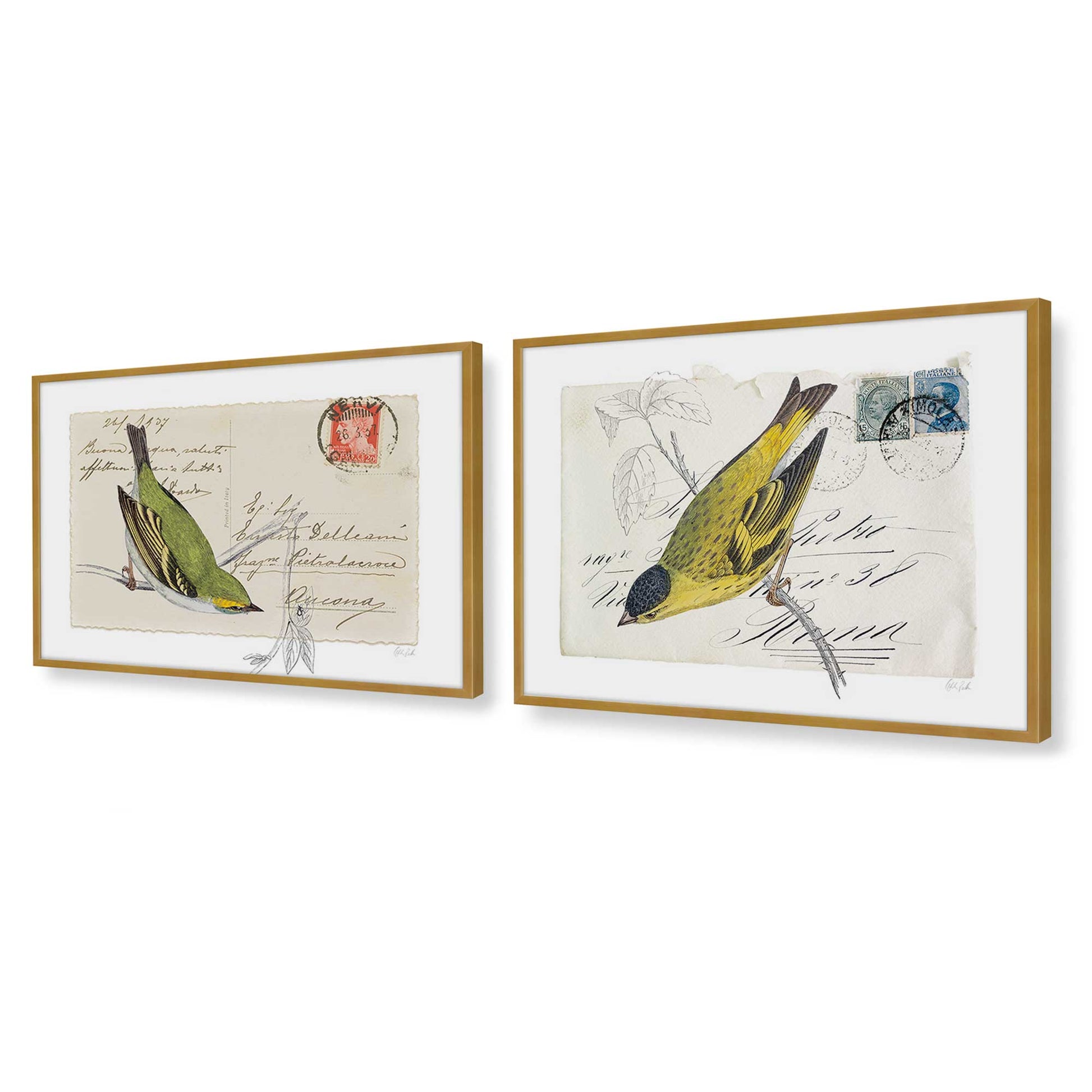 [Color:Polished Gold], Picture of art in a Polished Gold frame at an angle