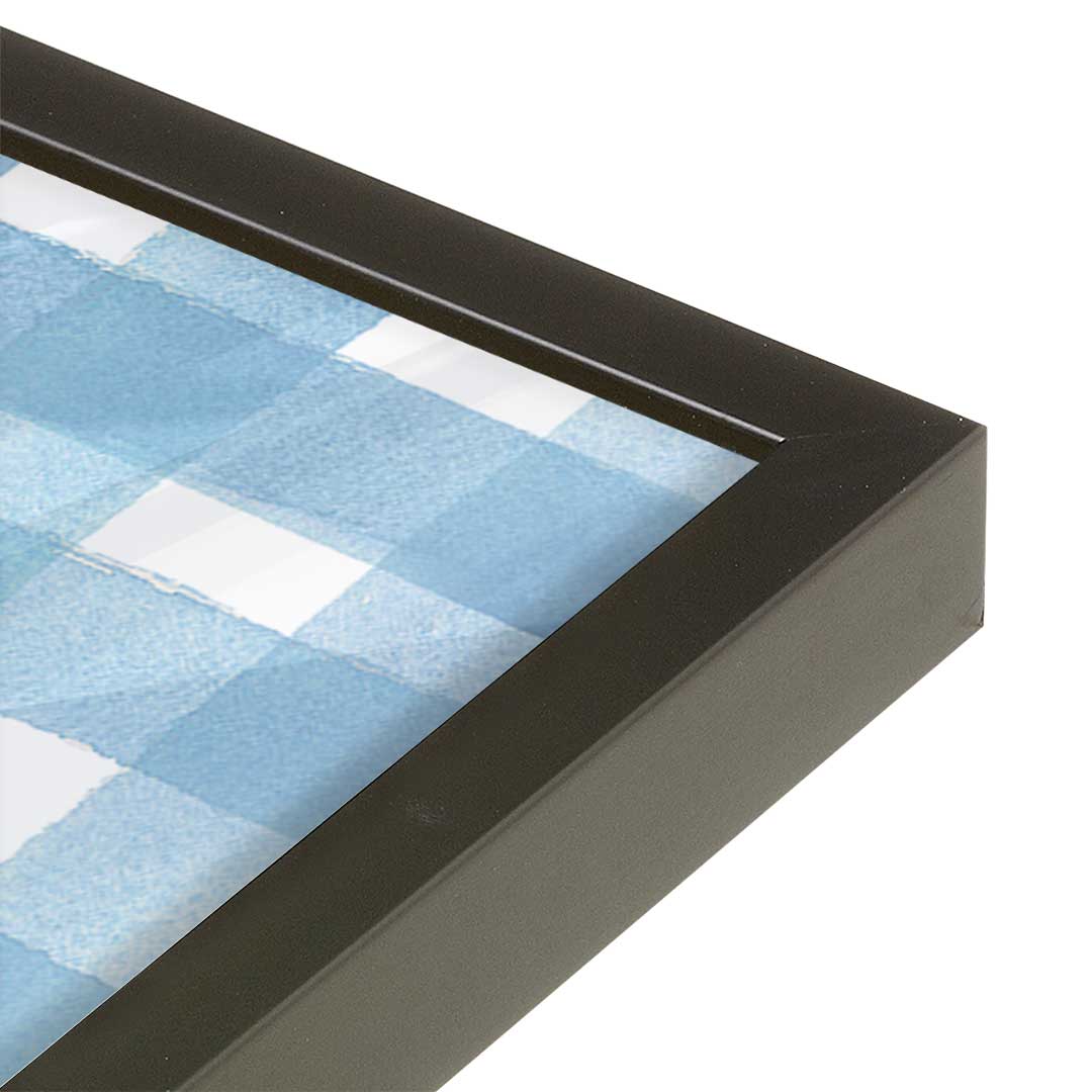 [Color:Satin Black], Picture of art in a Satin Black frame of the corner