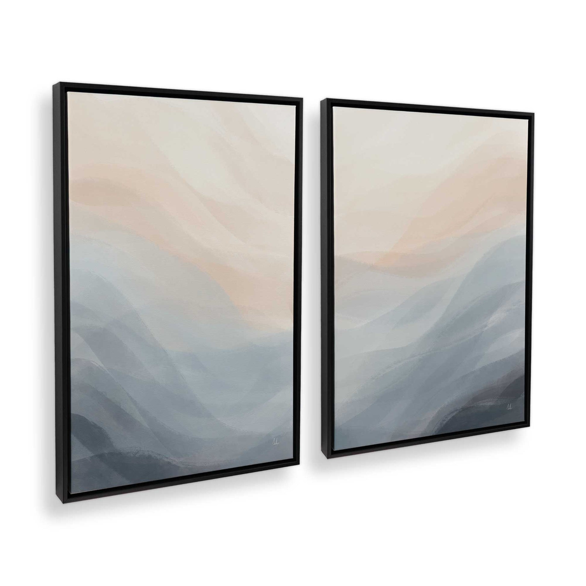[Color:Satin Black], Picture of art in a Satin Black frame at an angle