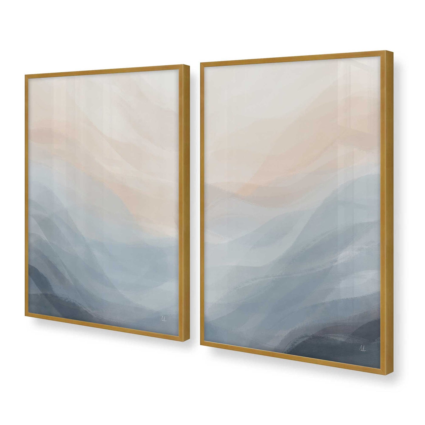 [Color:Polished Gold], Picture of art in a Polished Gold frame at an angle
