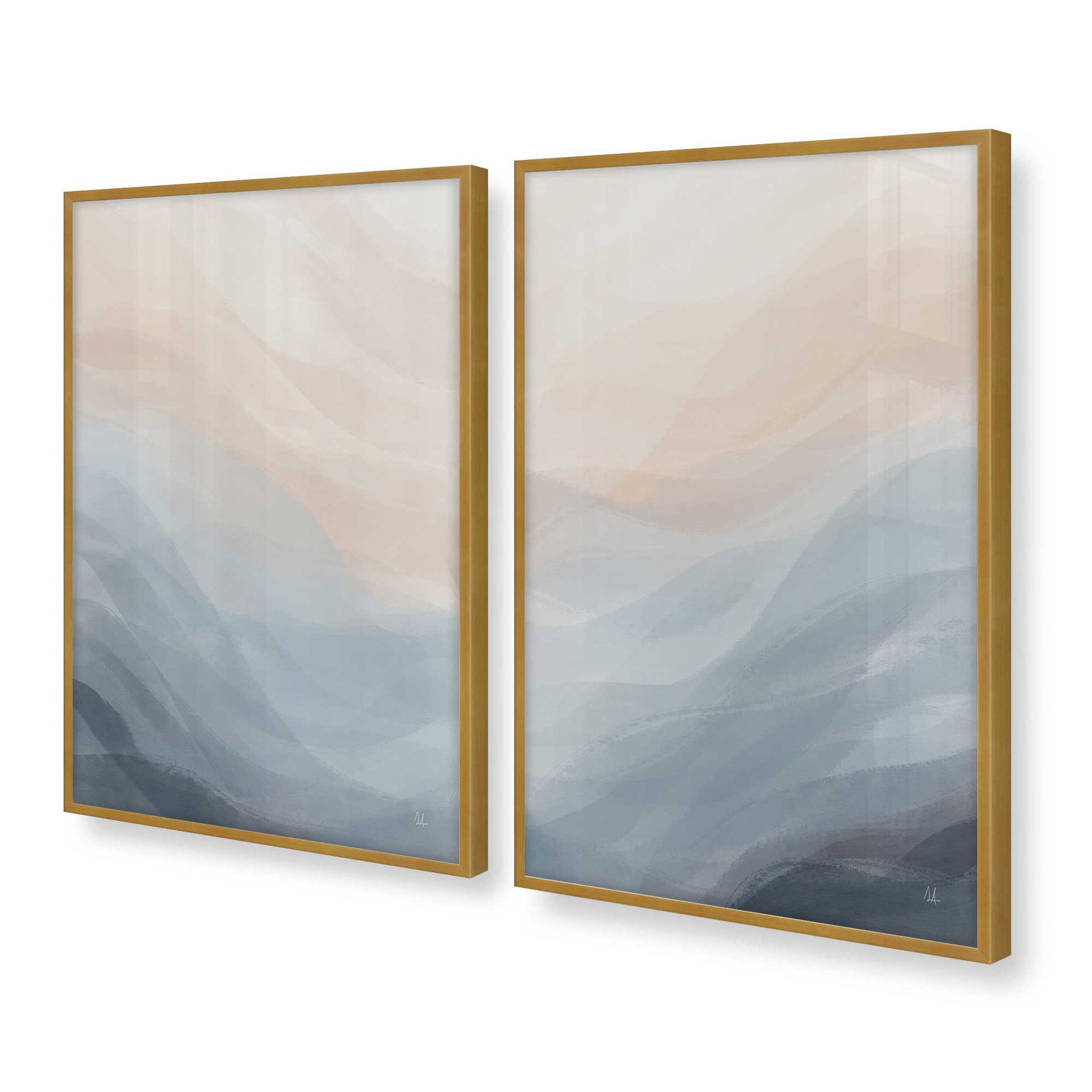 [Color:Polished Gold], Picture of art in a Polished Gold frame at an angle