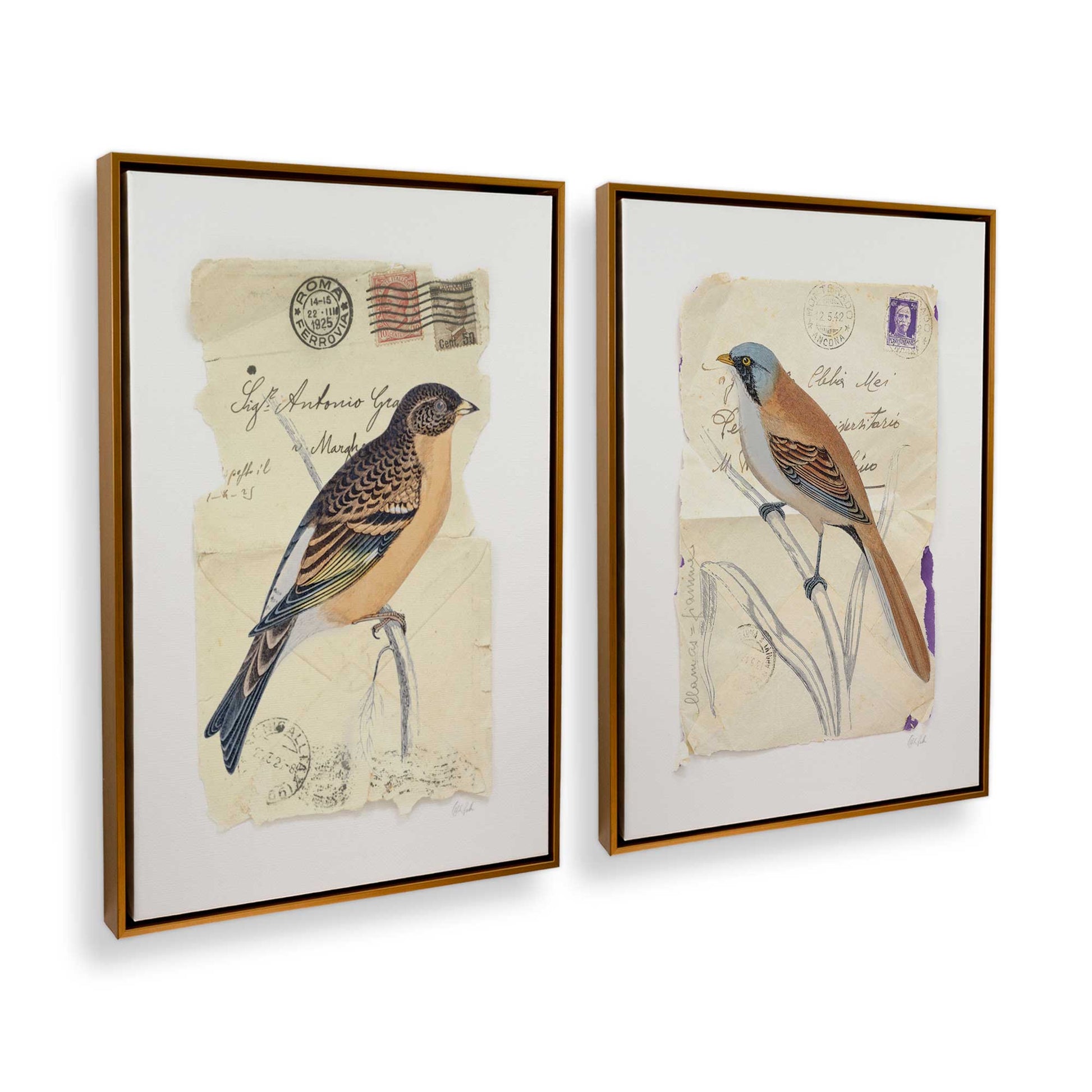 [Color:Polished Gold], Picture of art in a Polished Gold frame at an angle