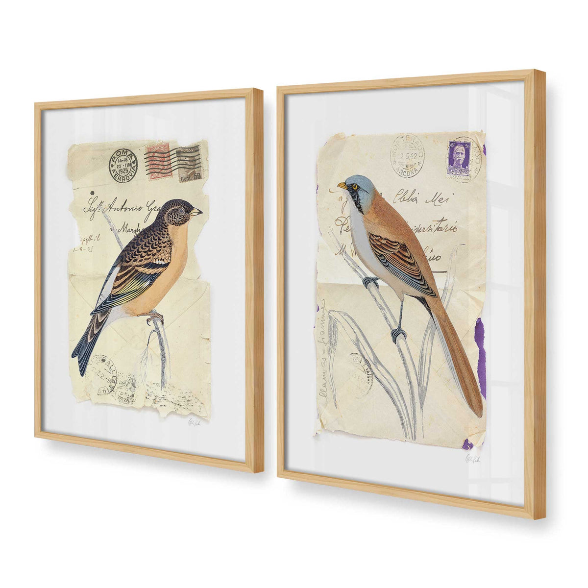 [Color:American Maple], Picture of art in a American Maple frame at an angle