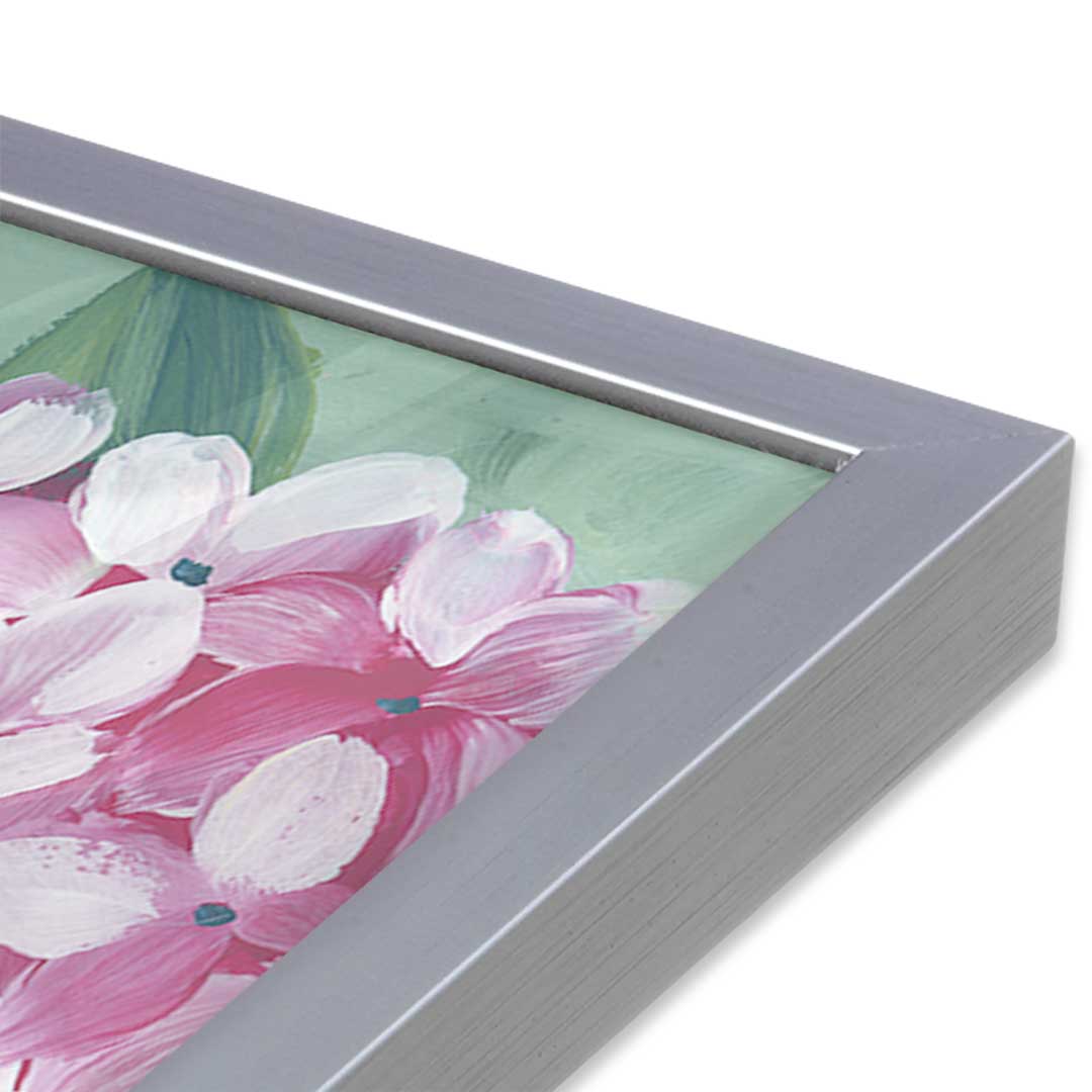 [Color:Polished Chrome], Picture of art in a Polished Chrome frame of the corner