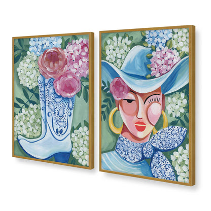 [Color:Polished Gold], Picture of art in a Polished Gold frame at an angle