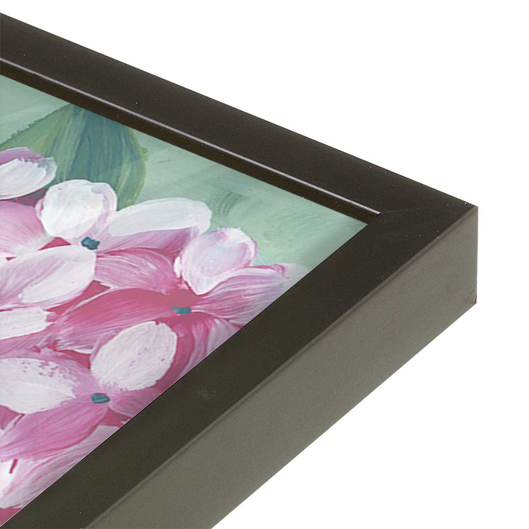 [Color:Satin Black], Picture of art in a Satin Black frame of the corner