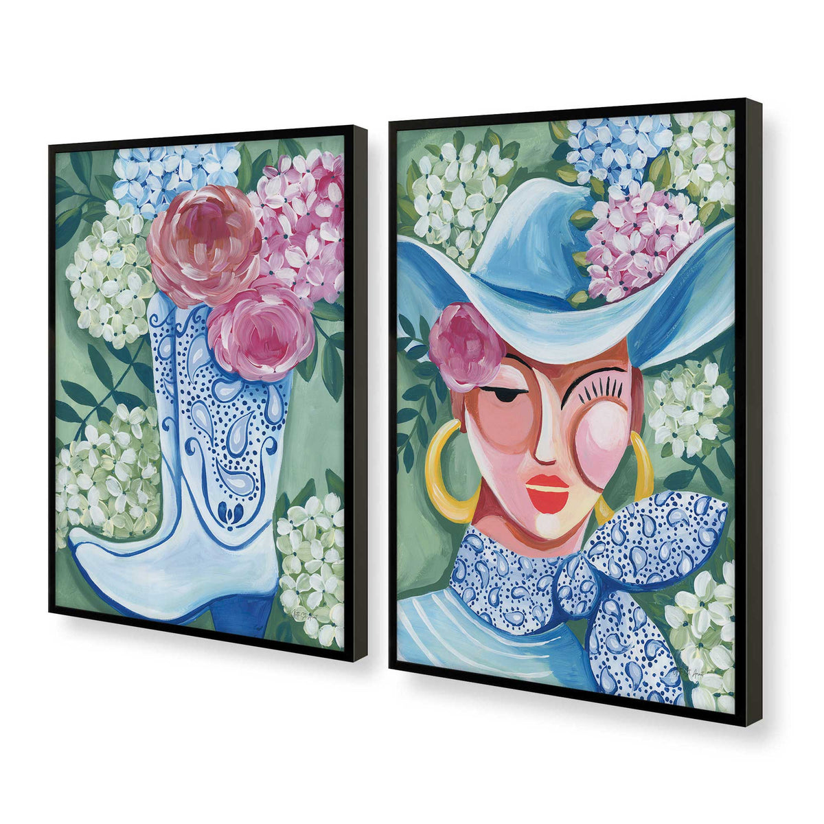 [Color:Satin Black], Picture of art in a Satin Black frame at an angle