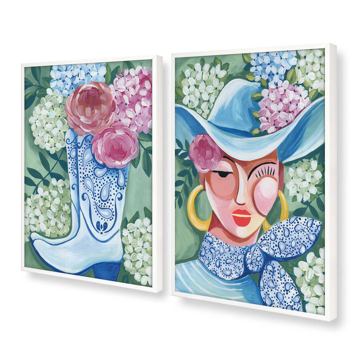 [Color:Opaque White], Picture of art in a Opaque White frame at an angle