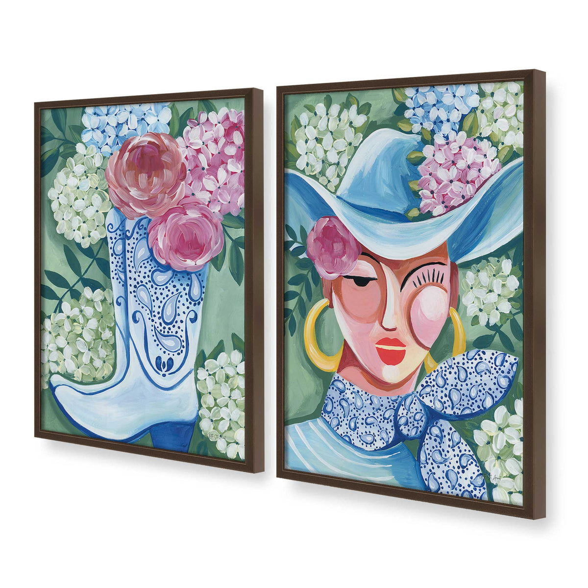 [Color:Belvinder Brown], Picture of art in a Belvinder Brown frame at an angle