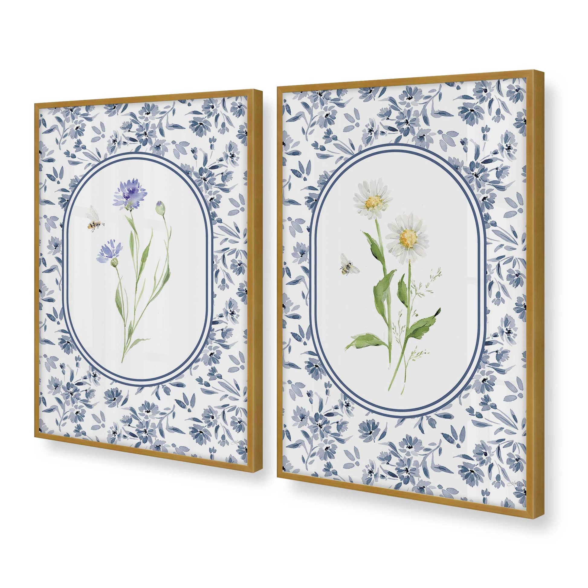 [Color:Polished Gold], Picture of art in a Polished Gold frame at an angle