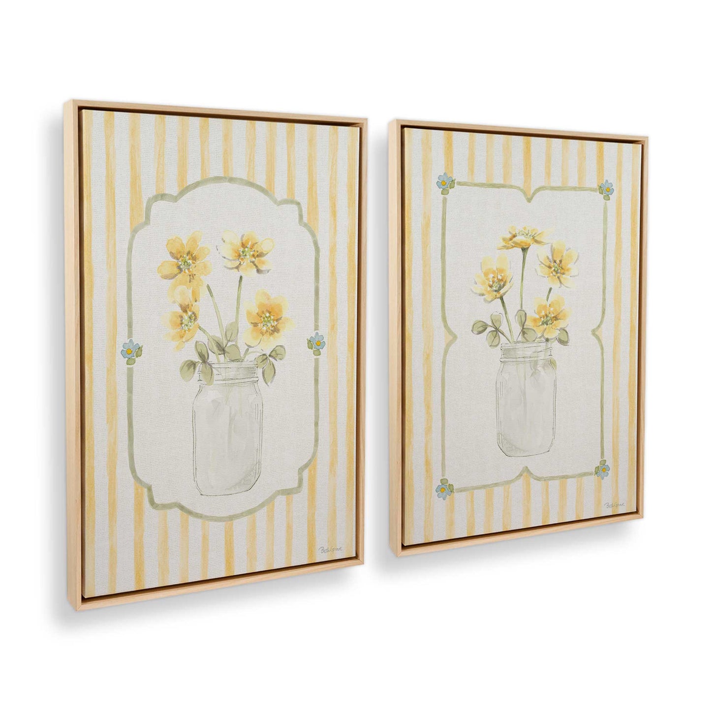 [Color:American Maple], Picture of art in a American Maple frame at an angle