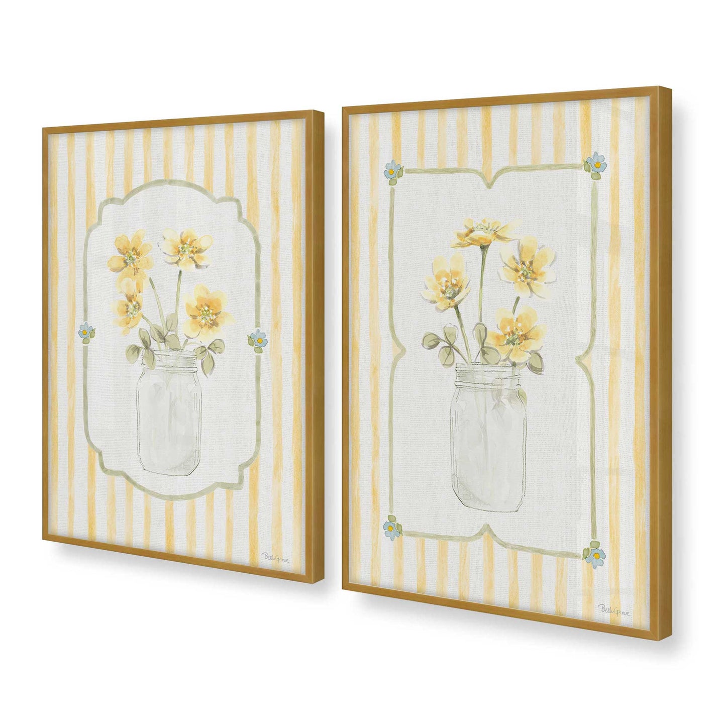[Color:Polished Gold], Picture of art in a Polished Gold frame at an angle