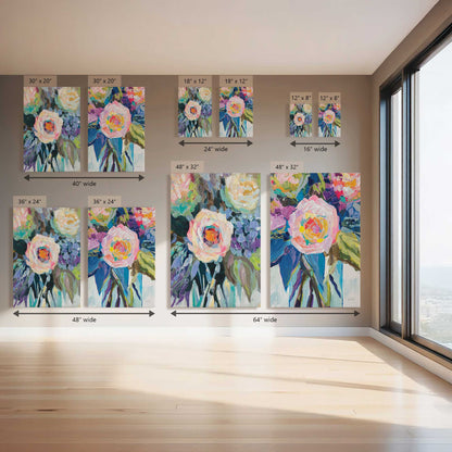 Colorful Flowers in Jars, Set of 2 Canvas Prints