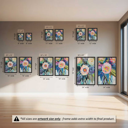 Colorful Flowers in Jars Set of 2 At Prints