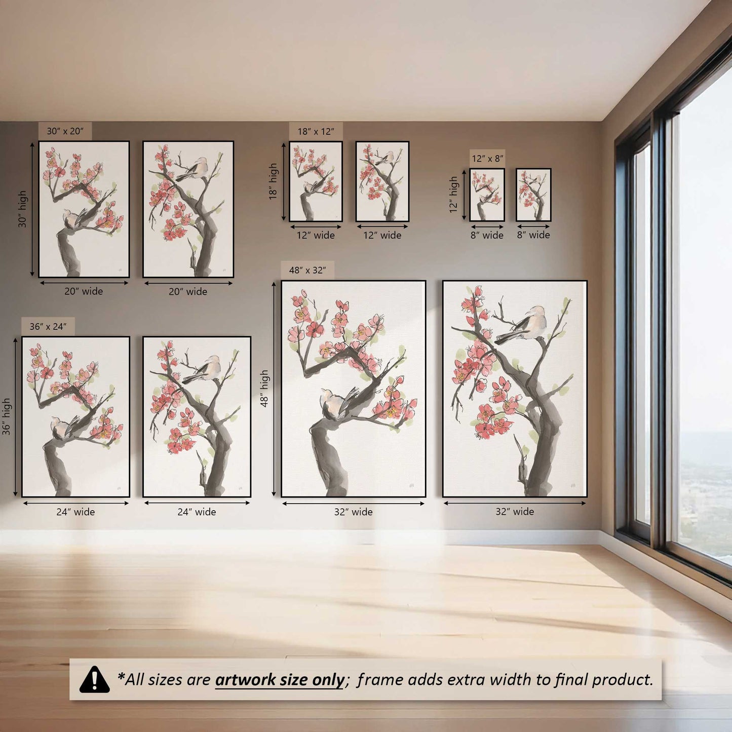 Quiet Spring Perch, Set of 2 Canvas Prints