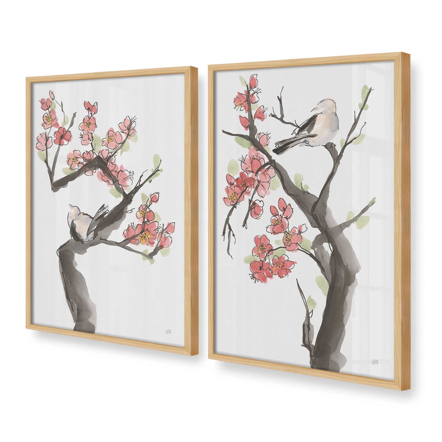 [Color:American Maple], Picture of art in a American Maple frame at an angle