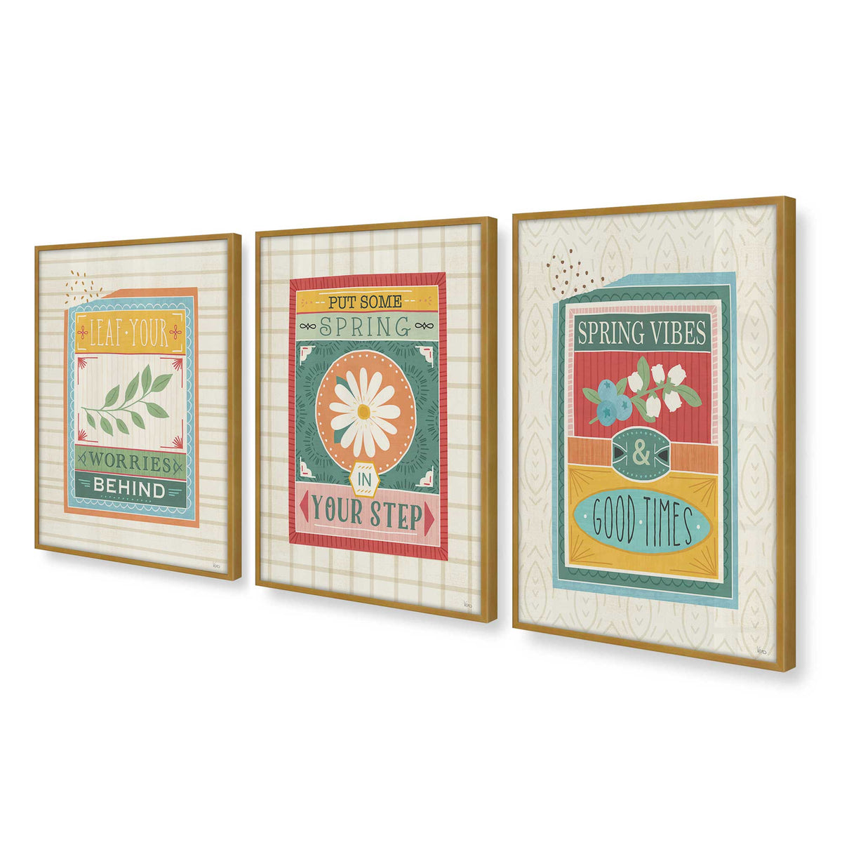 [Color:Polished Gold], Picture of art in a Polished Gold frame at an angle