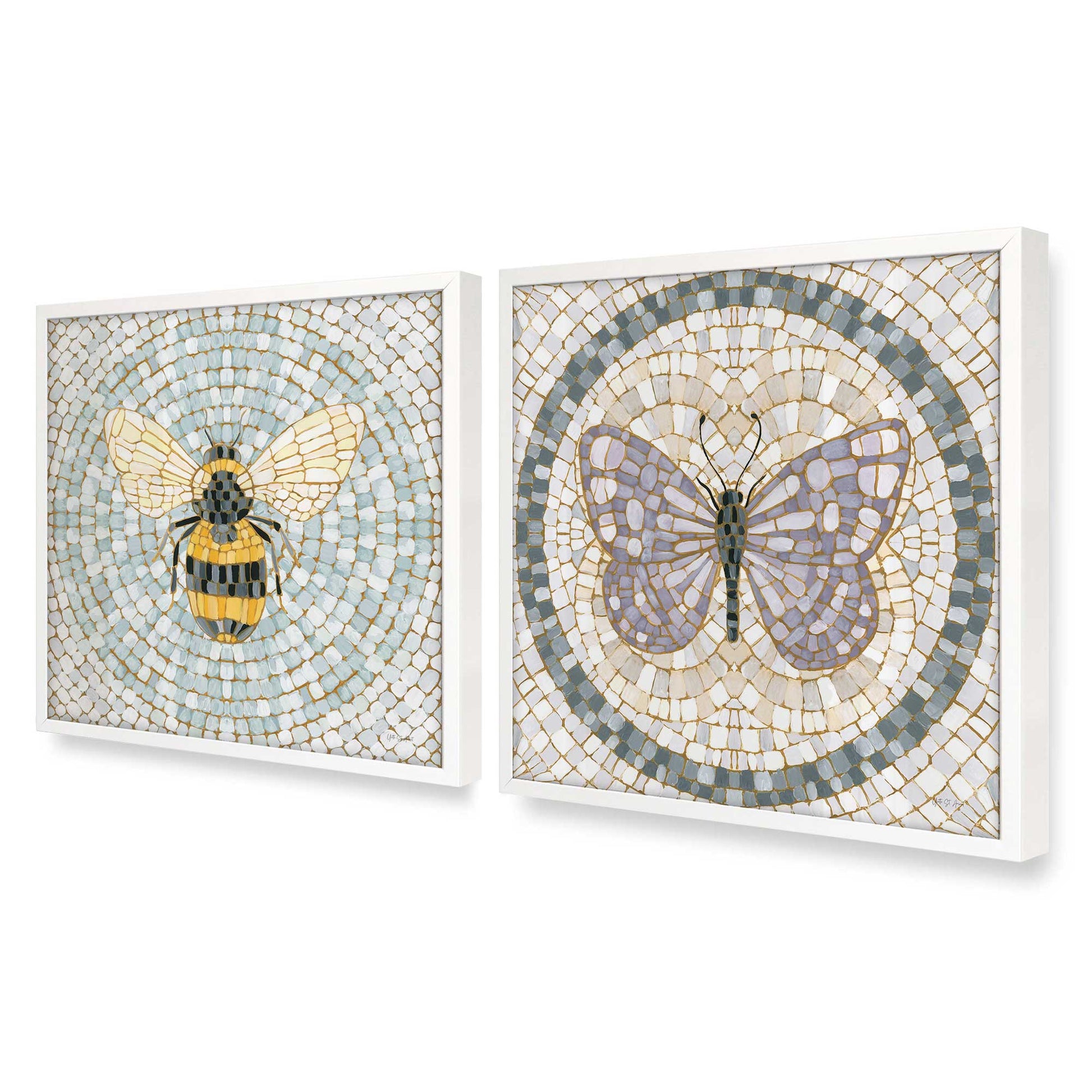 [Color:Opaque White], Picture of art in an Opaque White frame at an angle
