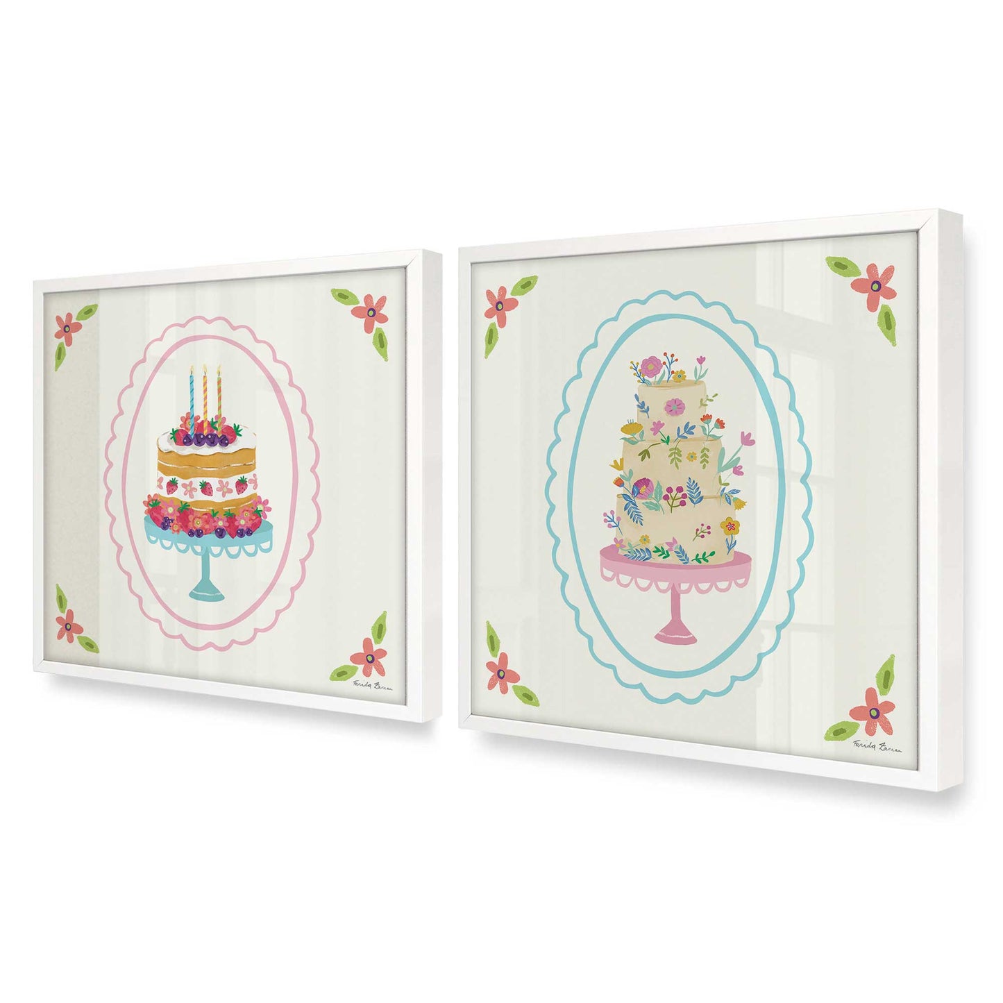 [Color:Opaque White], Picture of art in an Opaque White frame at an angle