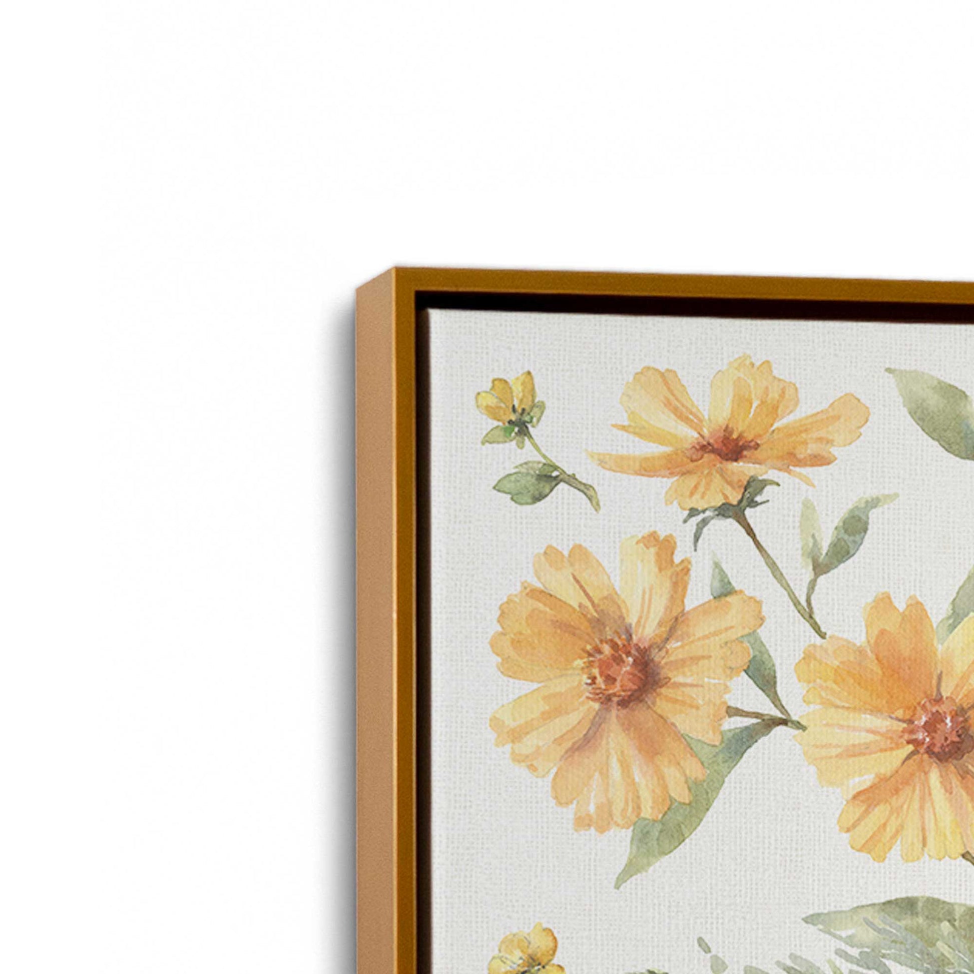 [Color:Polished Gold], Picture of art in a Polished Gold frame at an angle