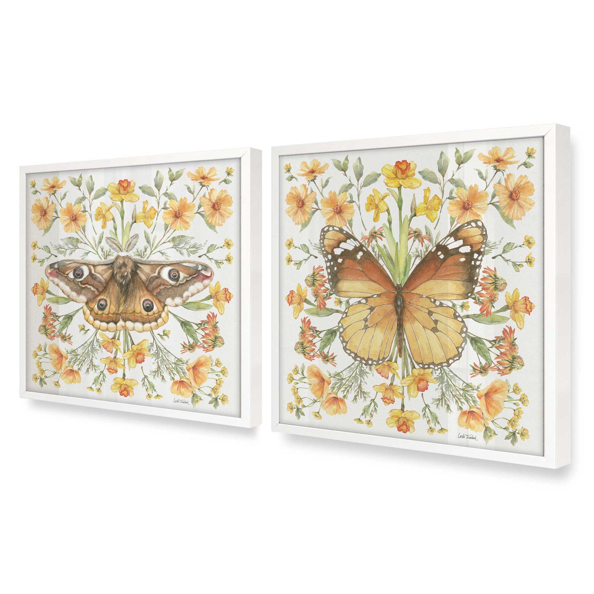 [Color:Opaque White], Picture of art in an Opaque White frame at an angle