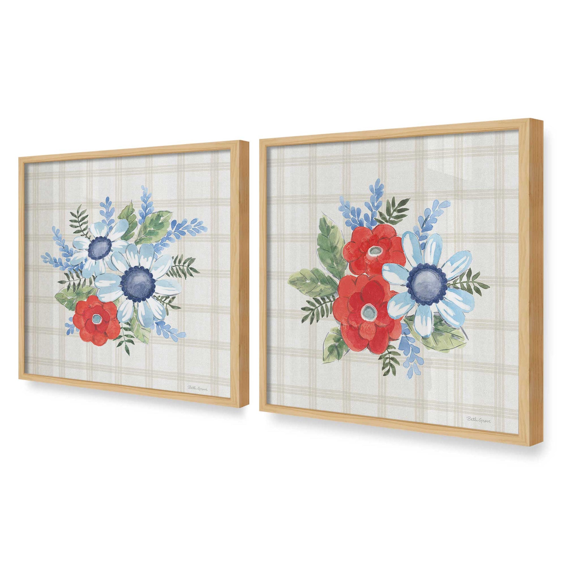 [Color:American Maple], Picture of art in an American Maple frame at an angle