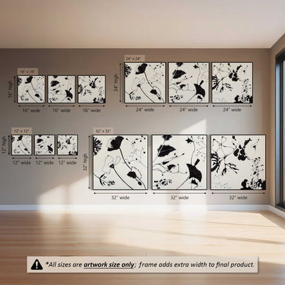 Bold Bloom Drama, Set of 3 Canvas Prints