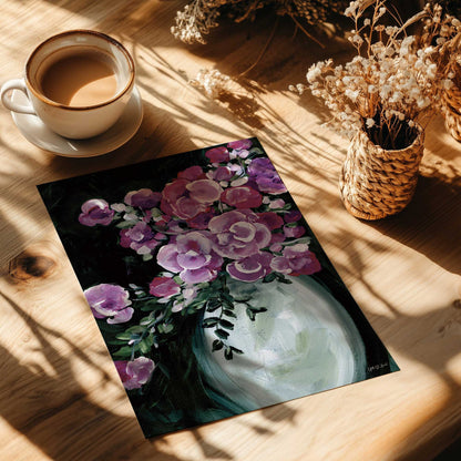 Purple Bouquet in a Vase II Art Print