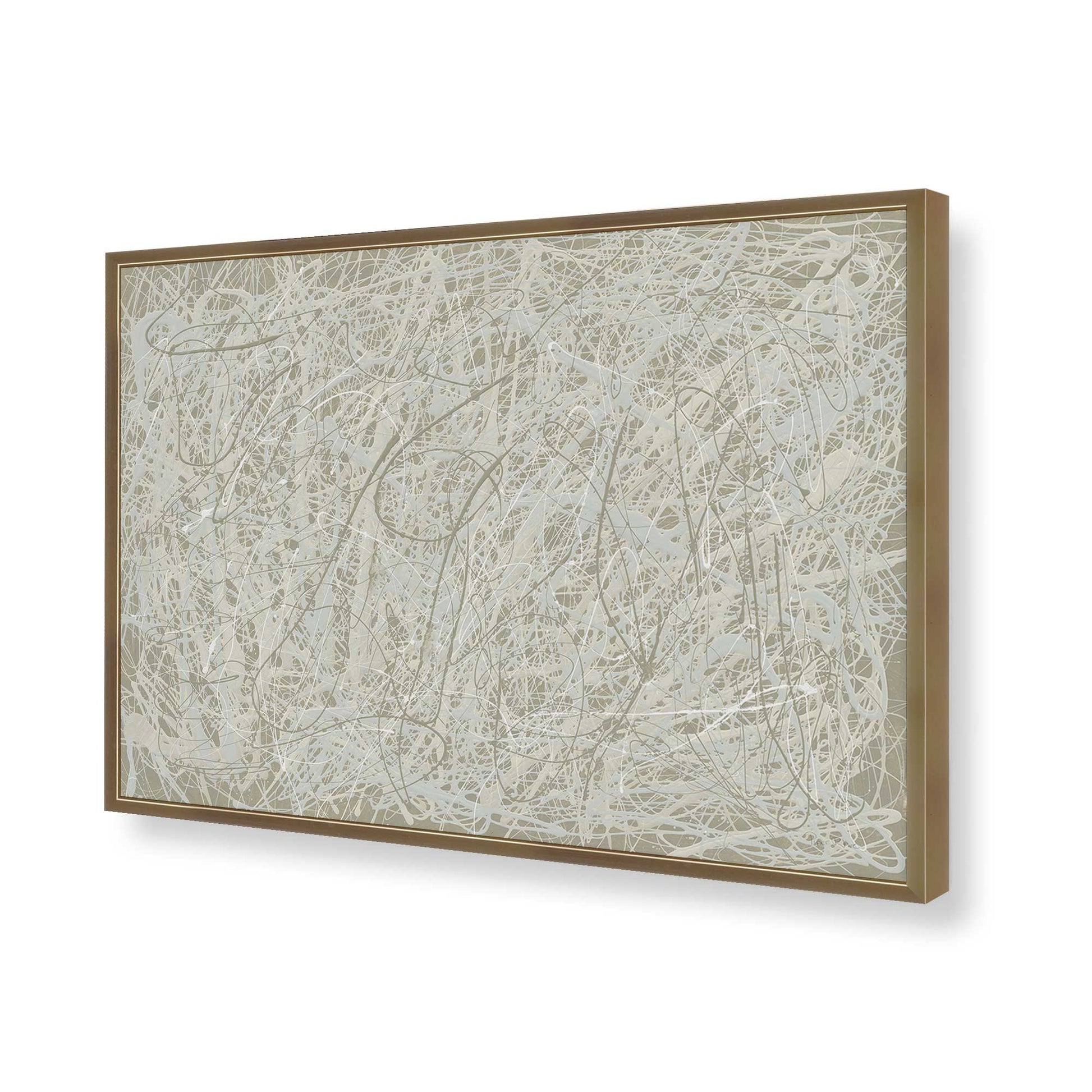 [Color:Brushed Gold], Picture of art in a Brushed Gold frame of the corner