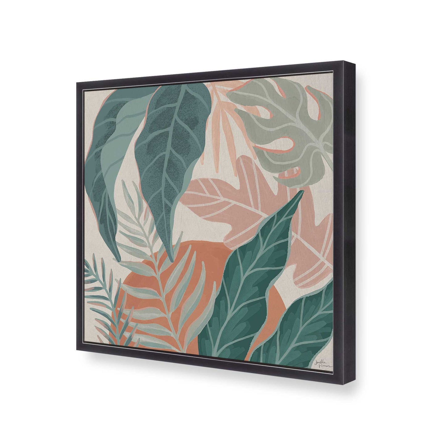 [Color:Weathered Zinc], Picture of art in a Weathered Zinc frame at an angle